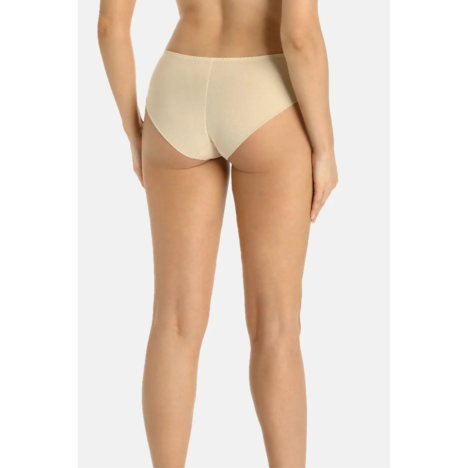 Culottes beige taille haute Teyli 220121, coupe classique, double maille arrière, confort quotidien, ajustement parfait.