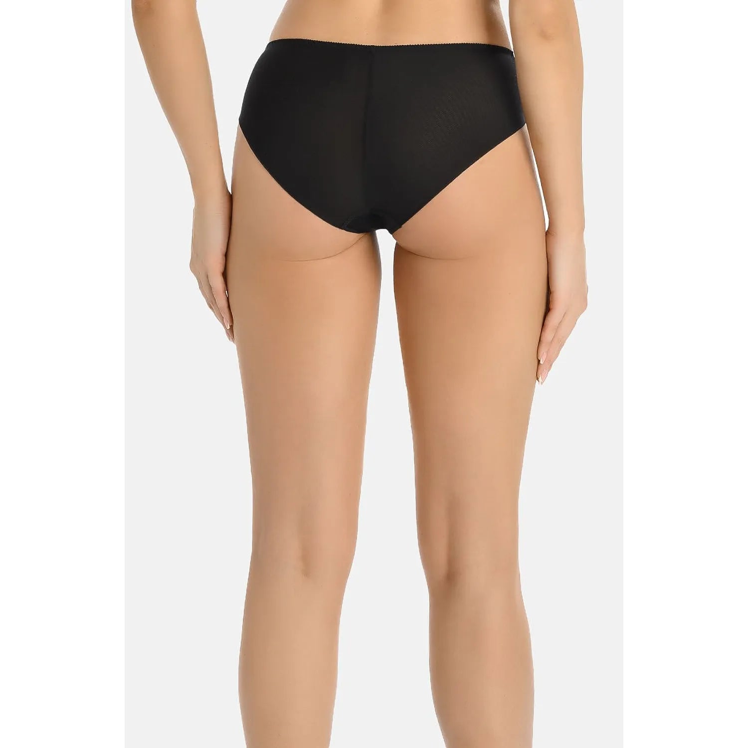 Culottes noires taille haute Teyli 220122, coupe classique, double maille arrière, confort quotidien, ajustement parfait.