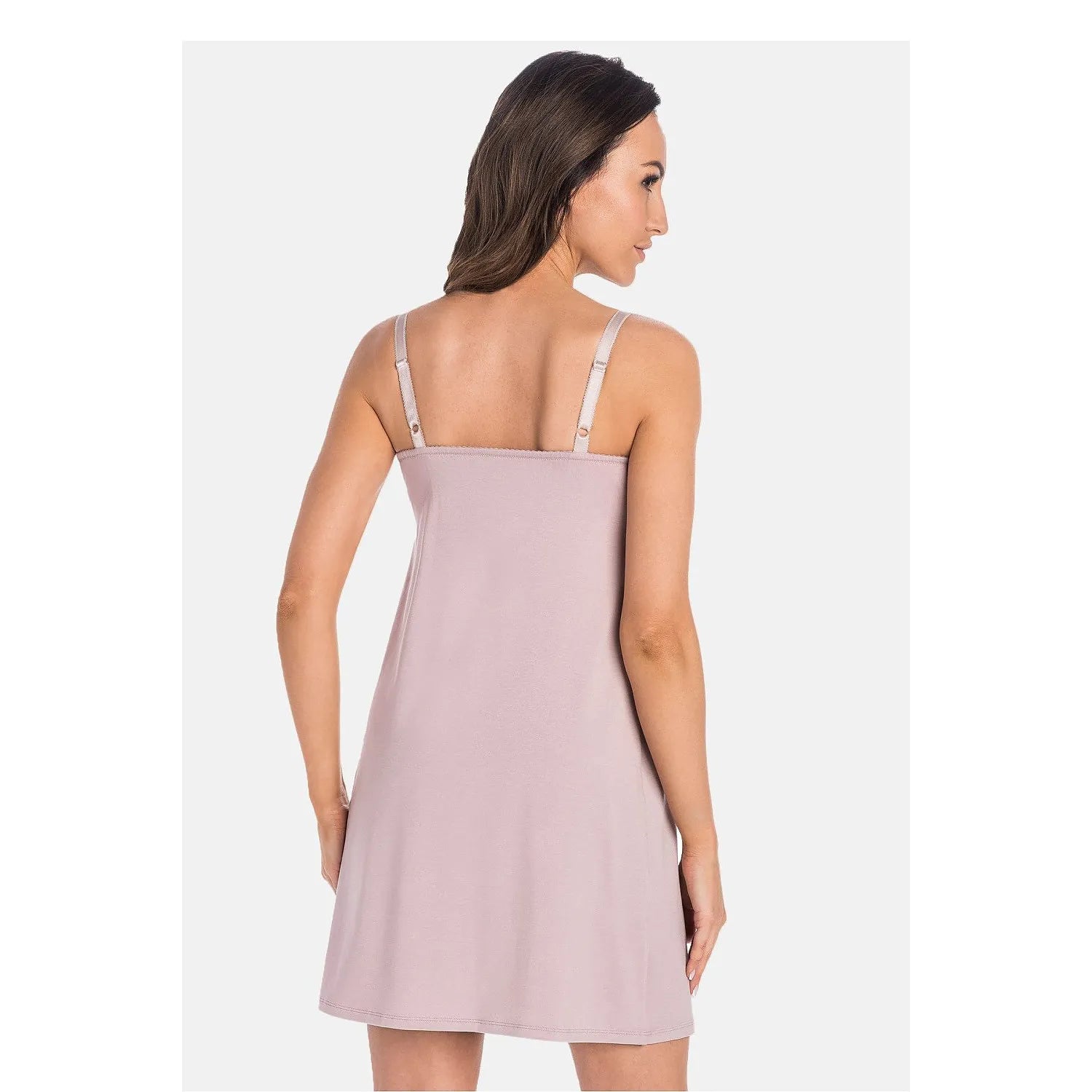 Débardeur d'allaitement cacao Teyli, bretelles satin ajustables, coupe évasée en viscose, confort été.