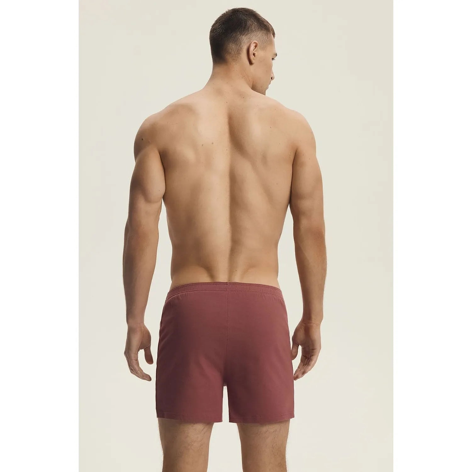 Boxer Henderson homme, modèle 220970, couleur bordeaux, coupe ample, ceinture élastique, tissu doux et respirant.