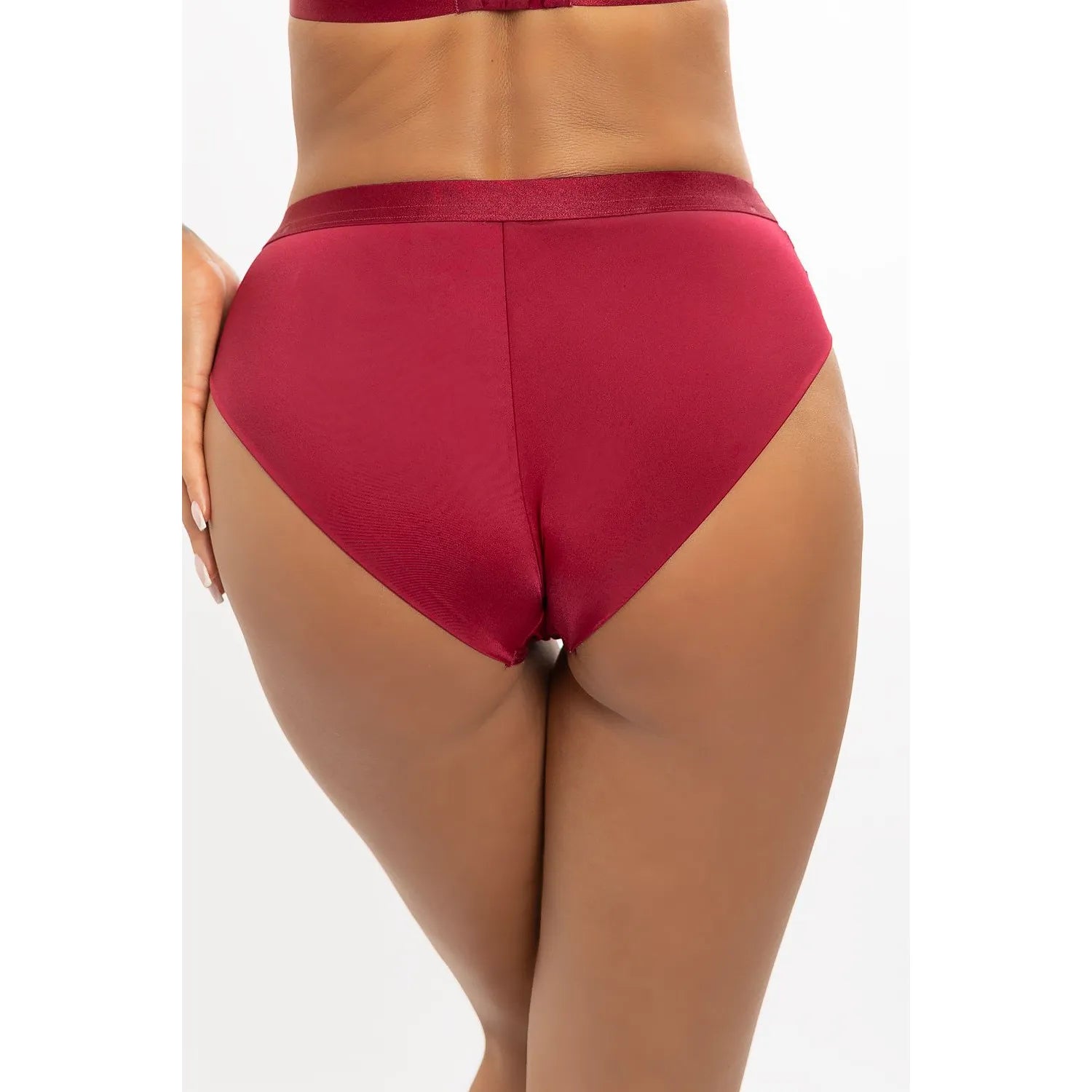 Culotte bourgogne Axami 222837 en microfibre douce, maille délicate, coupe élégante, assortie au soutien-gorge V-12021.
