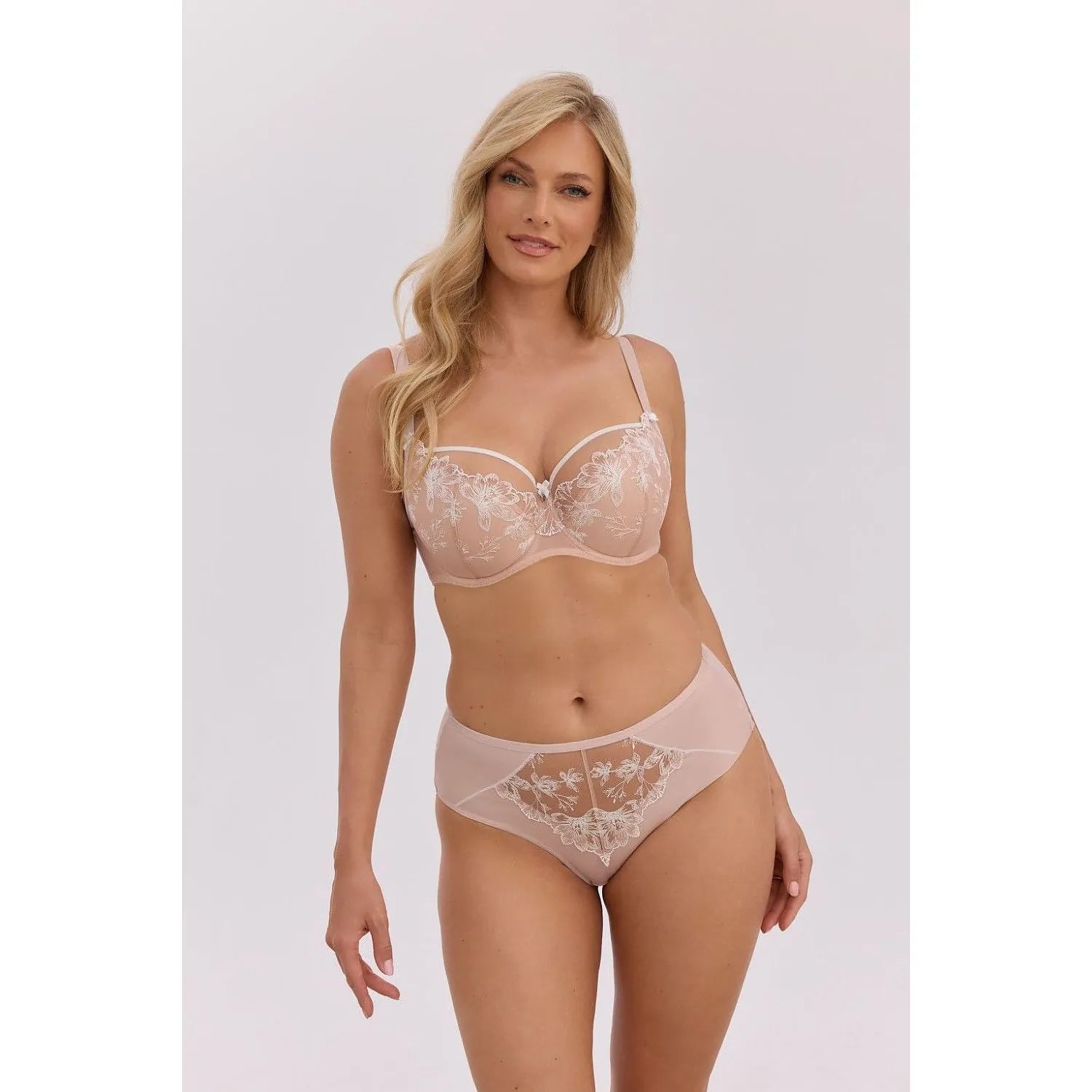 Culottes tulle broderie élégante écru feuilles confort microfibre Gaia 222890