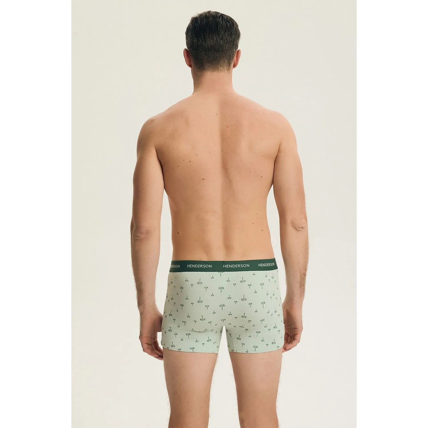 Boxers homme Henderson, design moderne, tissu respirant, ajustement parfait, motif discret, ceinture élastique noire.