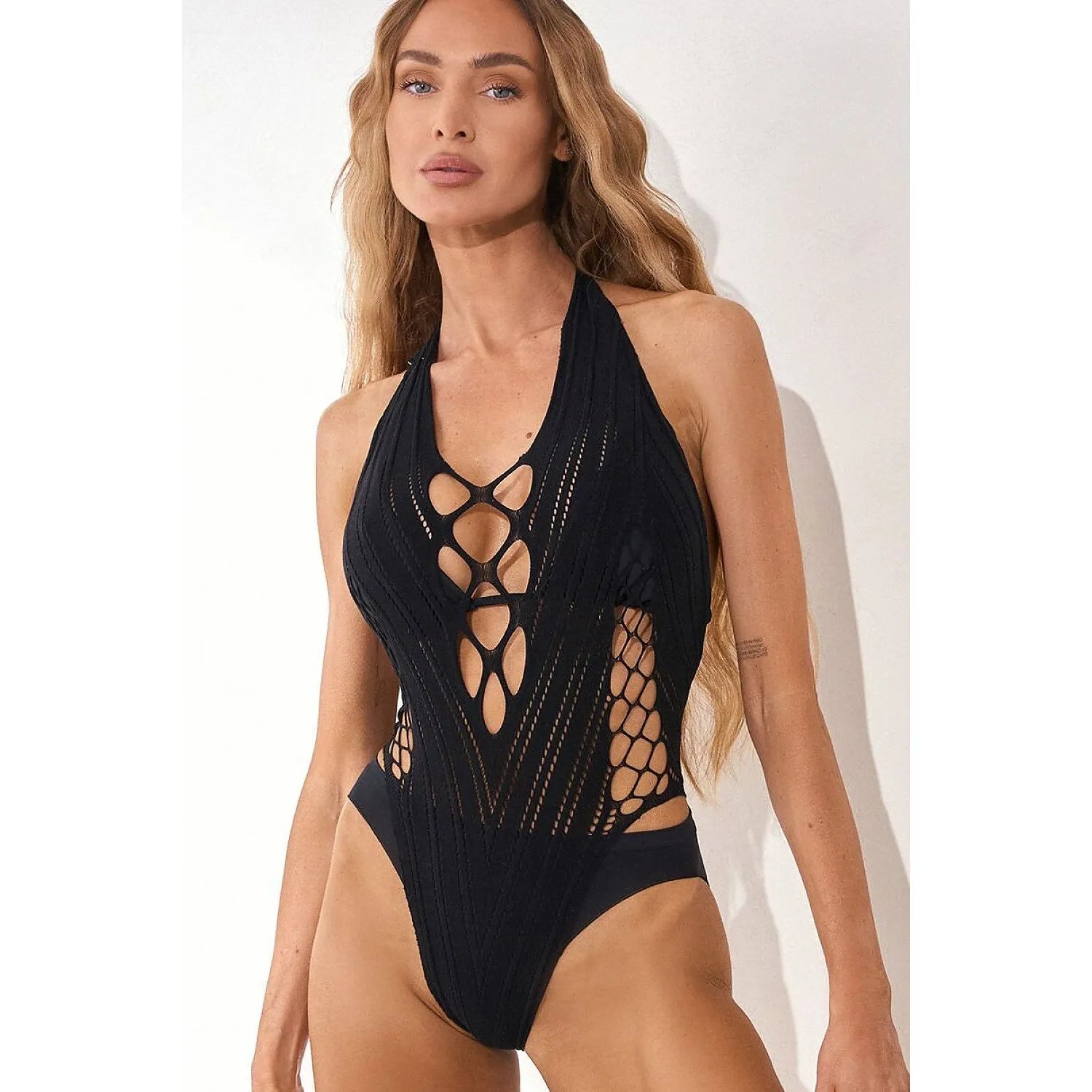 Combinaison sculptante noire décolleté audacieux femmes style boudoir soirée