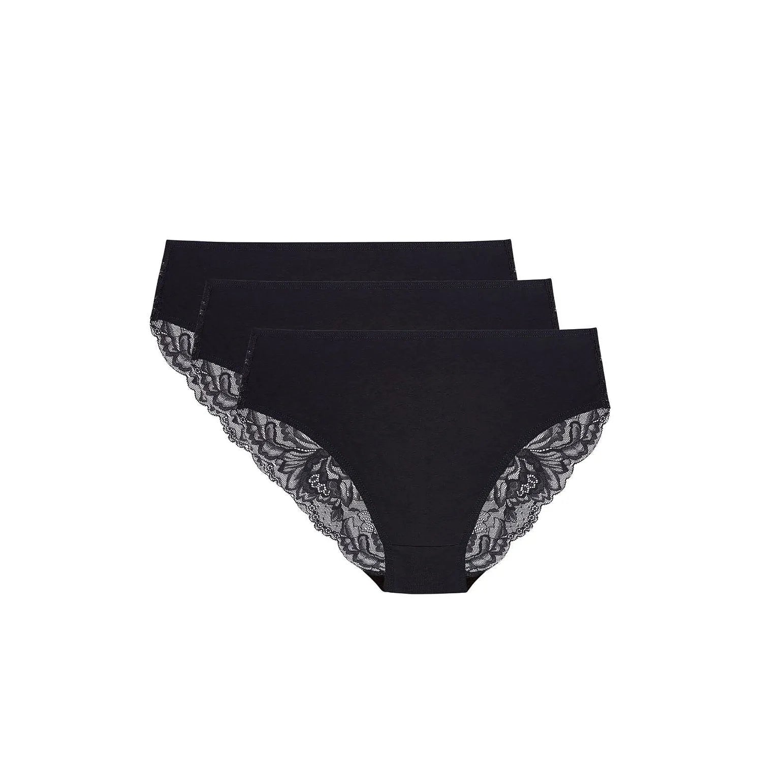 ensemble trois culottes coton dos dentelle confortable OEKO-TEX tailles 36-42