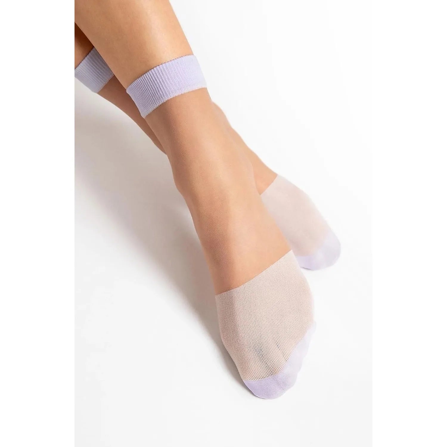 Chaussettes Fiore 225975 transparentes, bord élastique lilas, confortables, mélange élasthanne, polyamide, polypropylène.