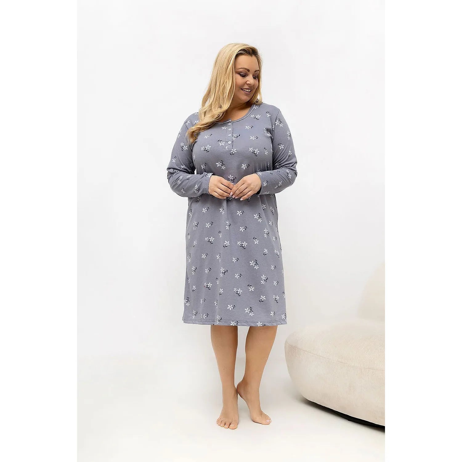 Chemise nuit grande taille coton Forever Pink modèle 226134