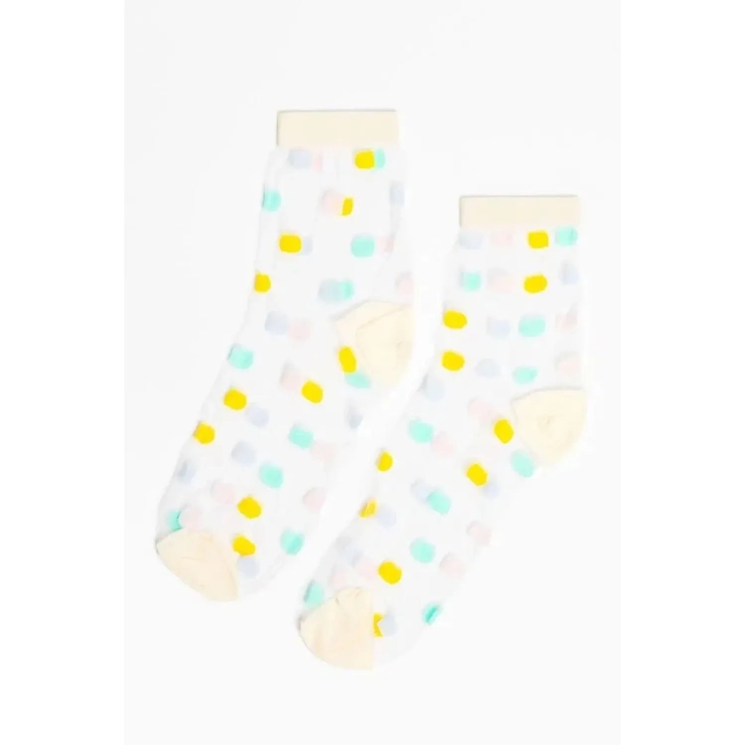 Chaussettes Gabriella 226258 blanches à motifs colorés, en polyamide 100 %, confortables et élégantes.