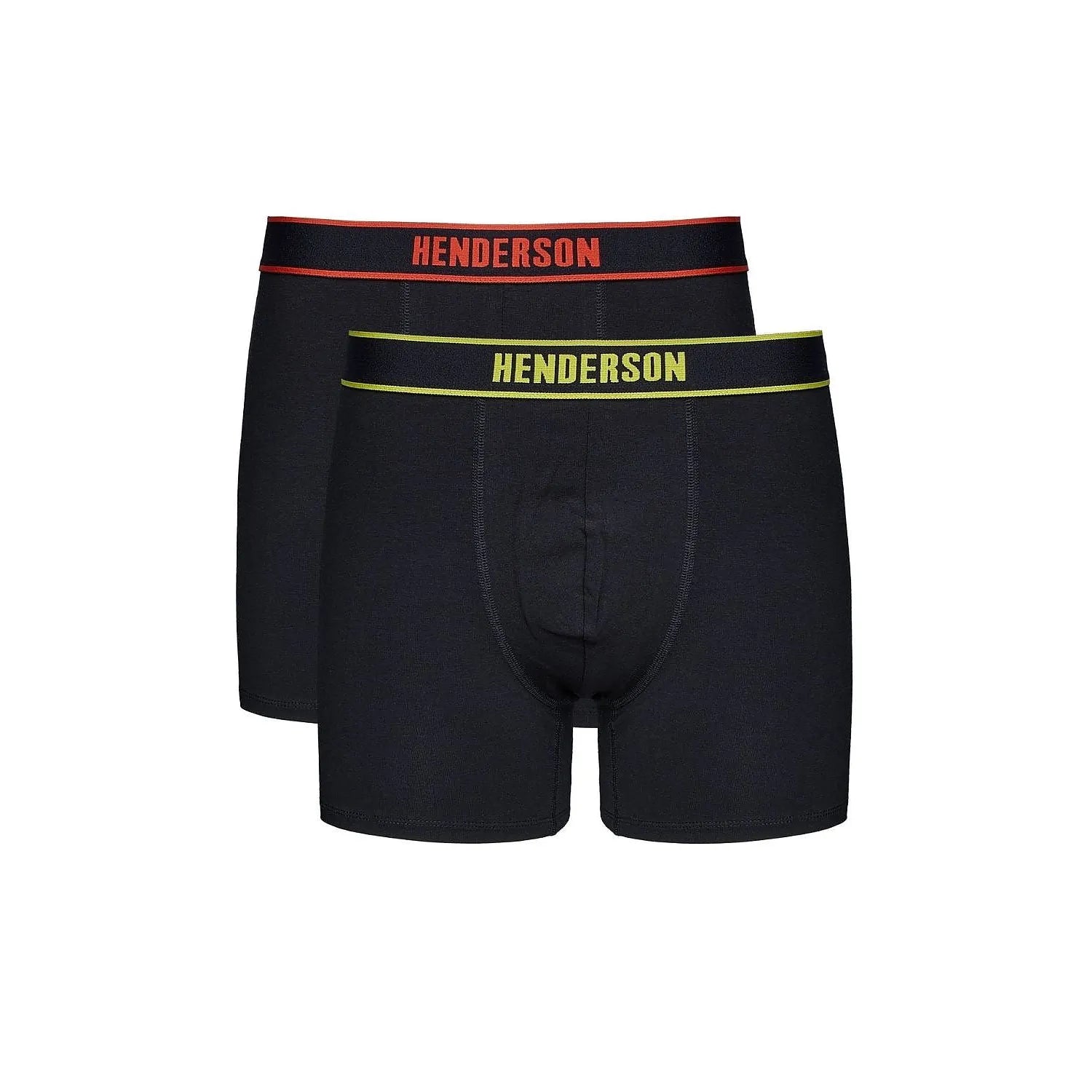 Boxers homme coton noir confort longue jambe pack 2 cadeau Henderson