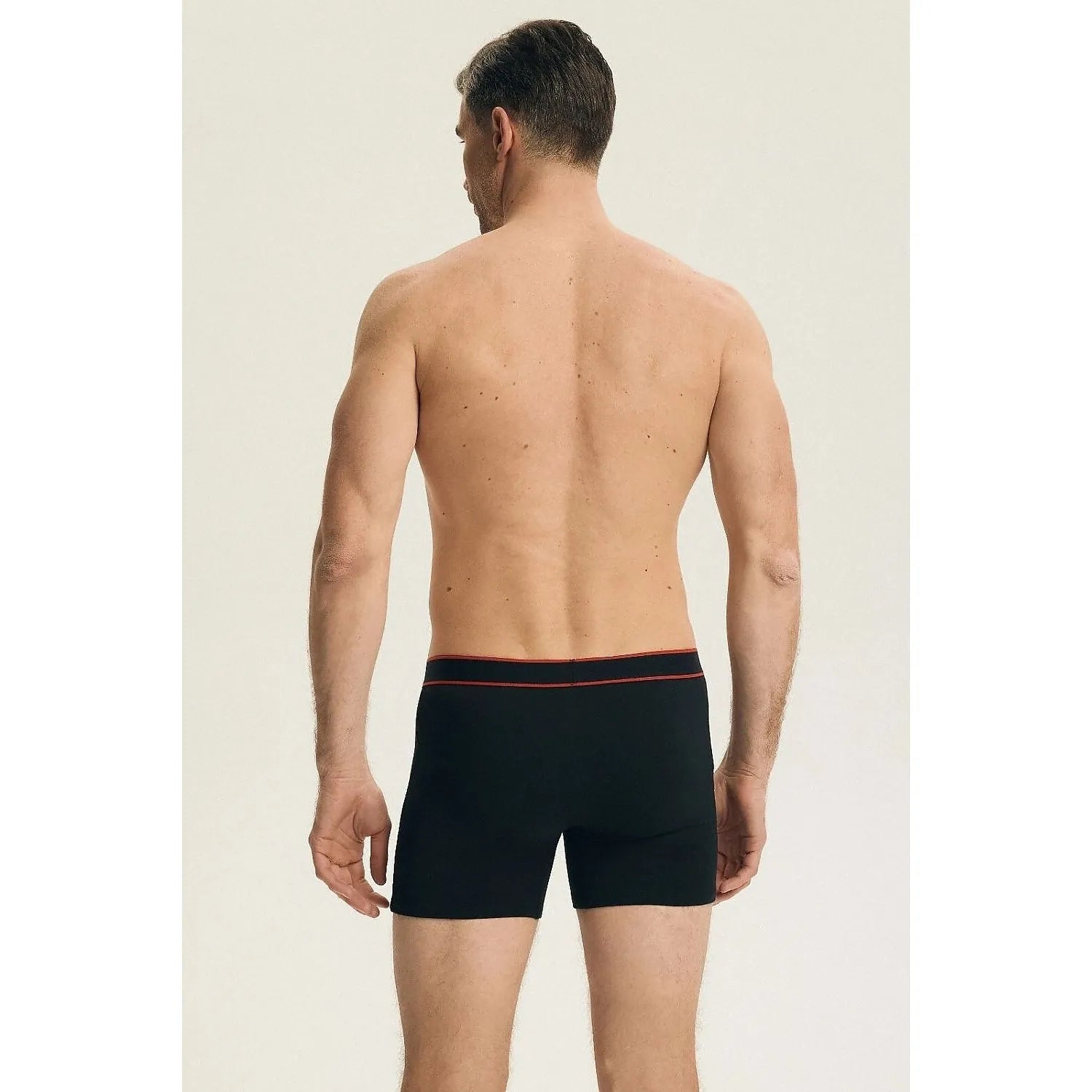 Boxers homme noirs en coton, longue jambe, ajustement confortable, design élégant, pack de 2, marque Henderson.