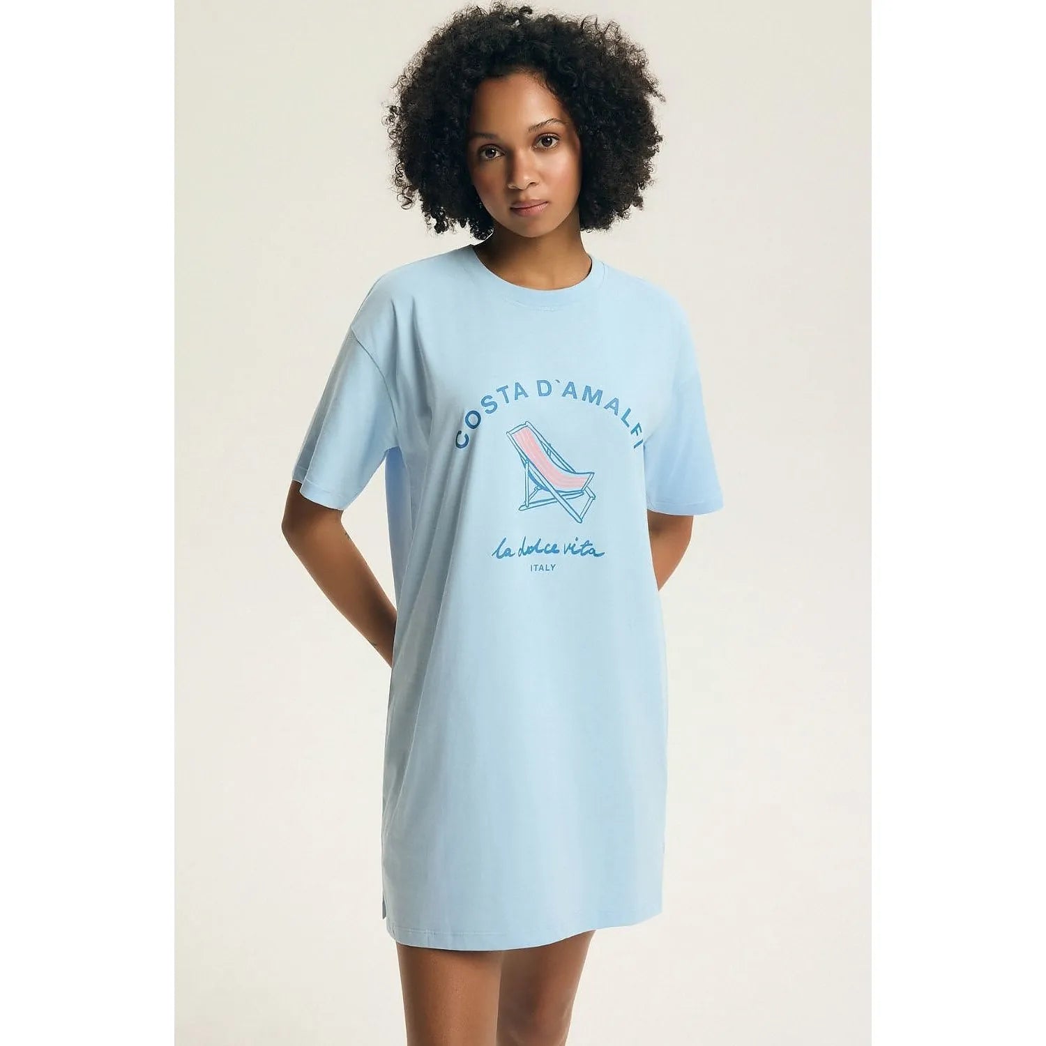 Chemise de nuit femme coton confortable manches courtes col rond Henderson