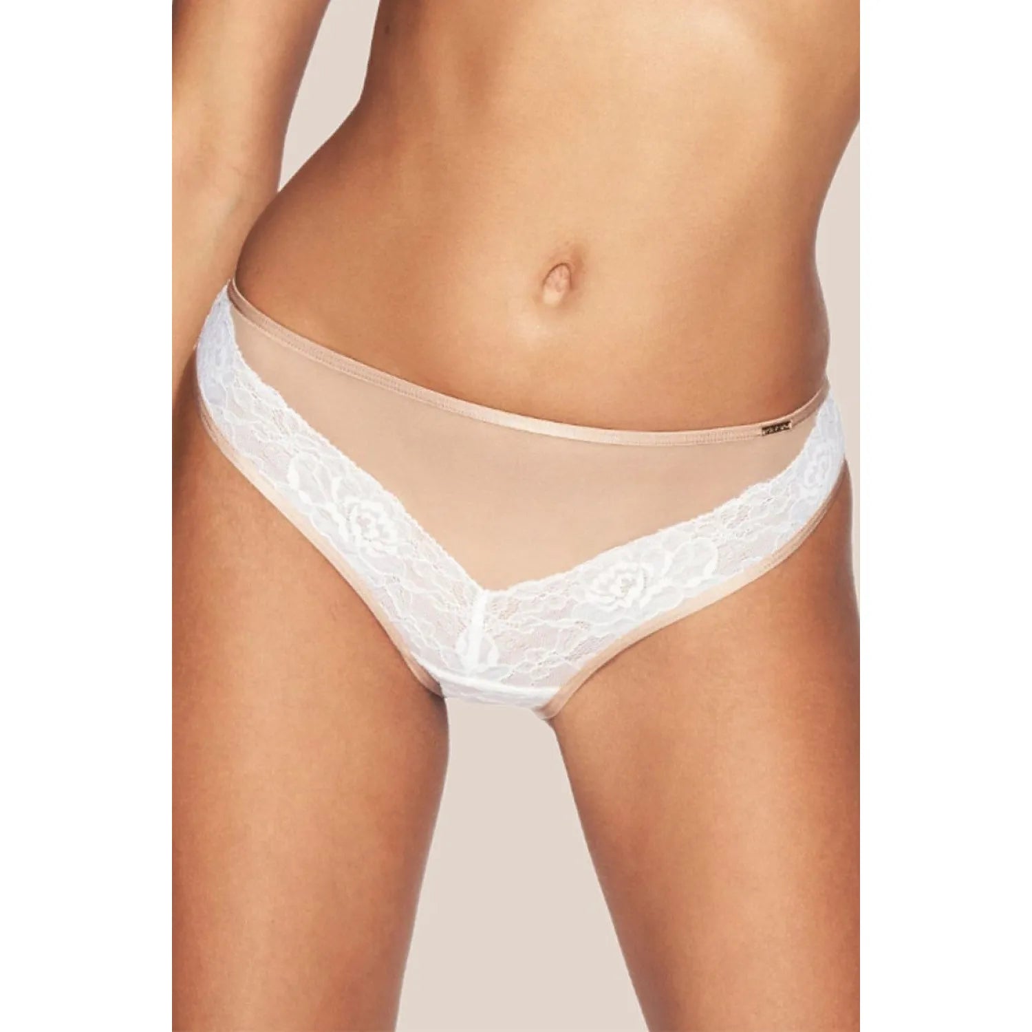 Culottes féminines en tulle élastique dentelle détails dorés Perla P-969/3