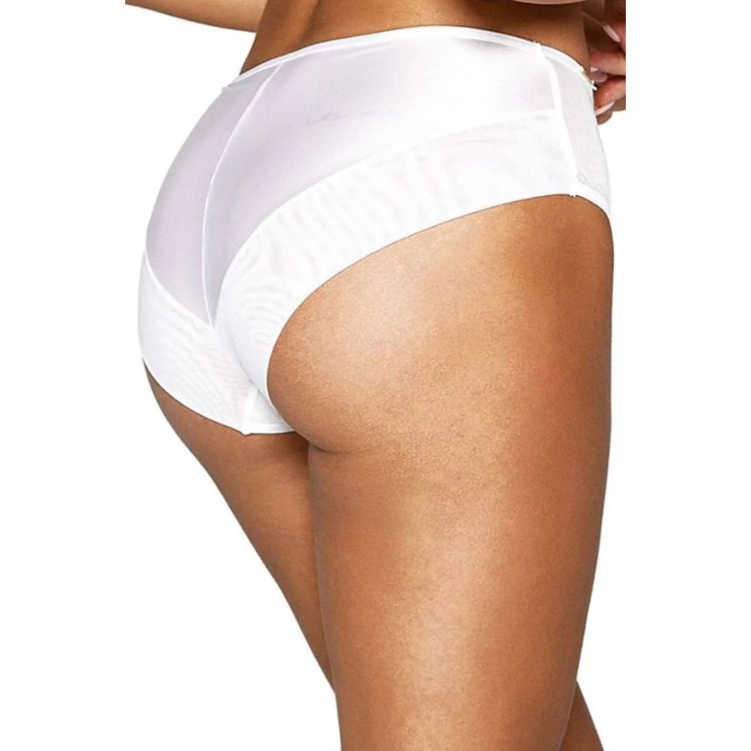 Culottes blanches sculptantes Lou P-932/2 en microfibre et tulle double, confort et élégance pour femme.
