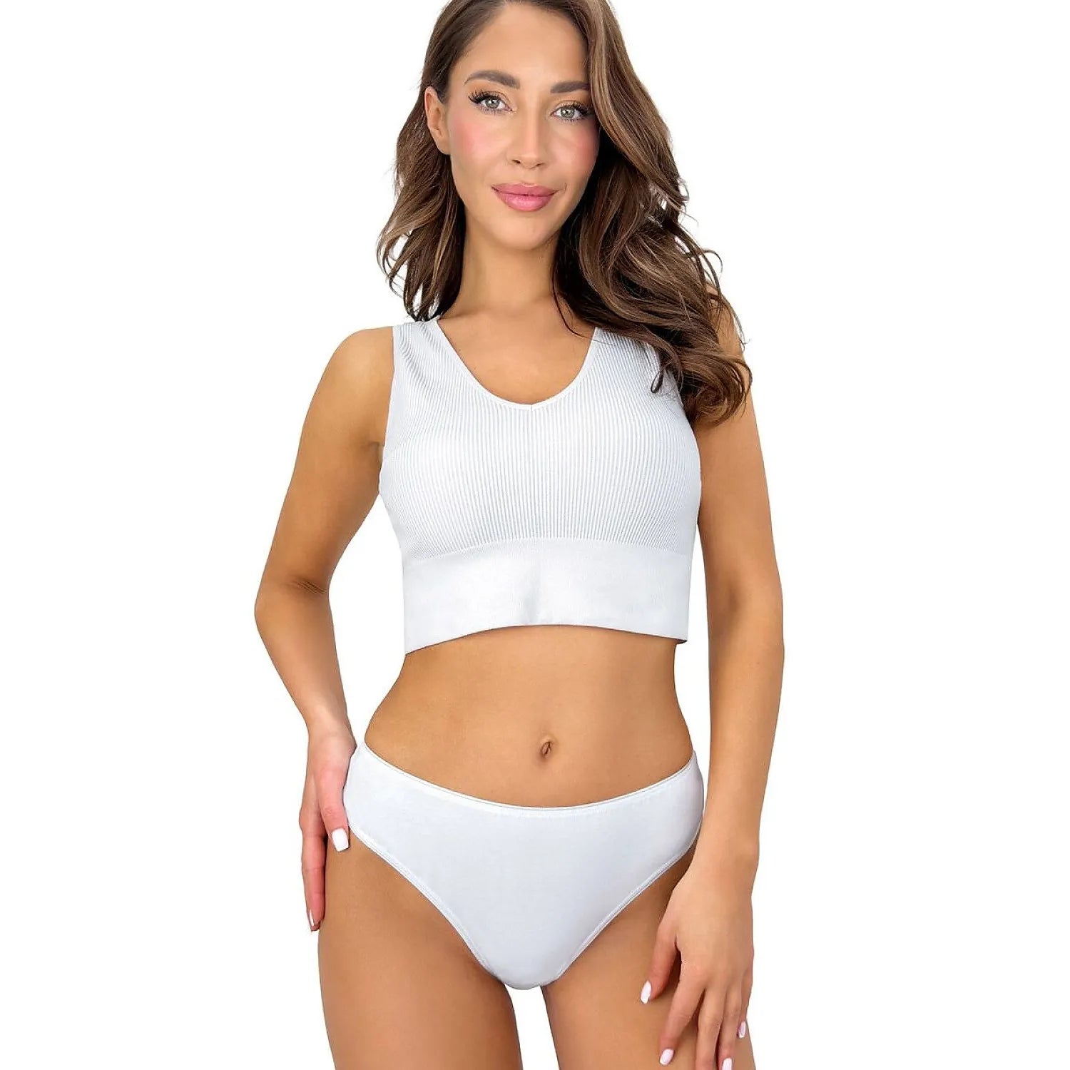 Culottes dentelle florale coton confort taille moyenne Donna