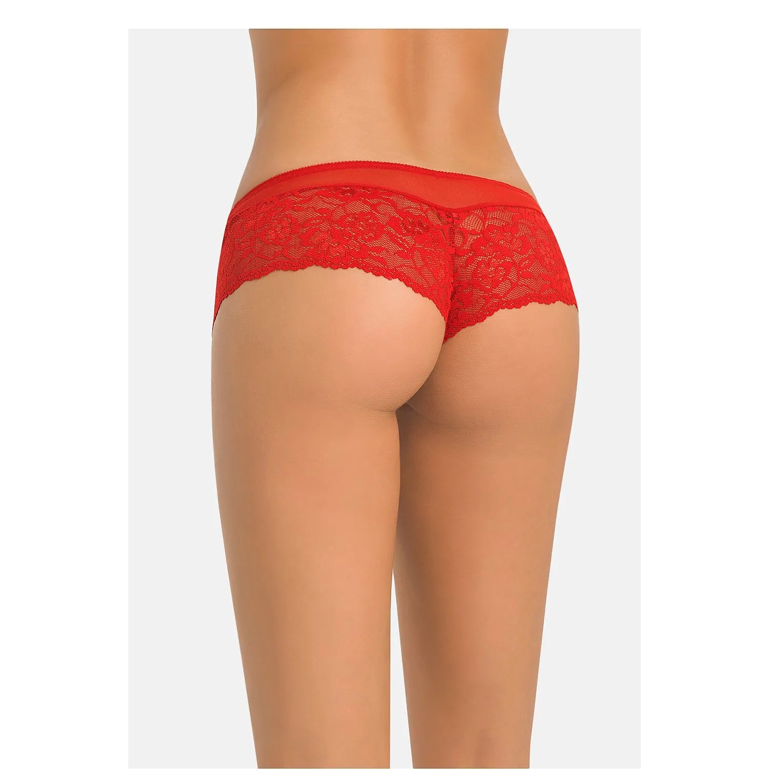 Culotte brésilienne rouge en dentelle, dos séduisant, maille délicate, design sexy et élégant, modèle Teyli 228811.