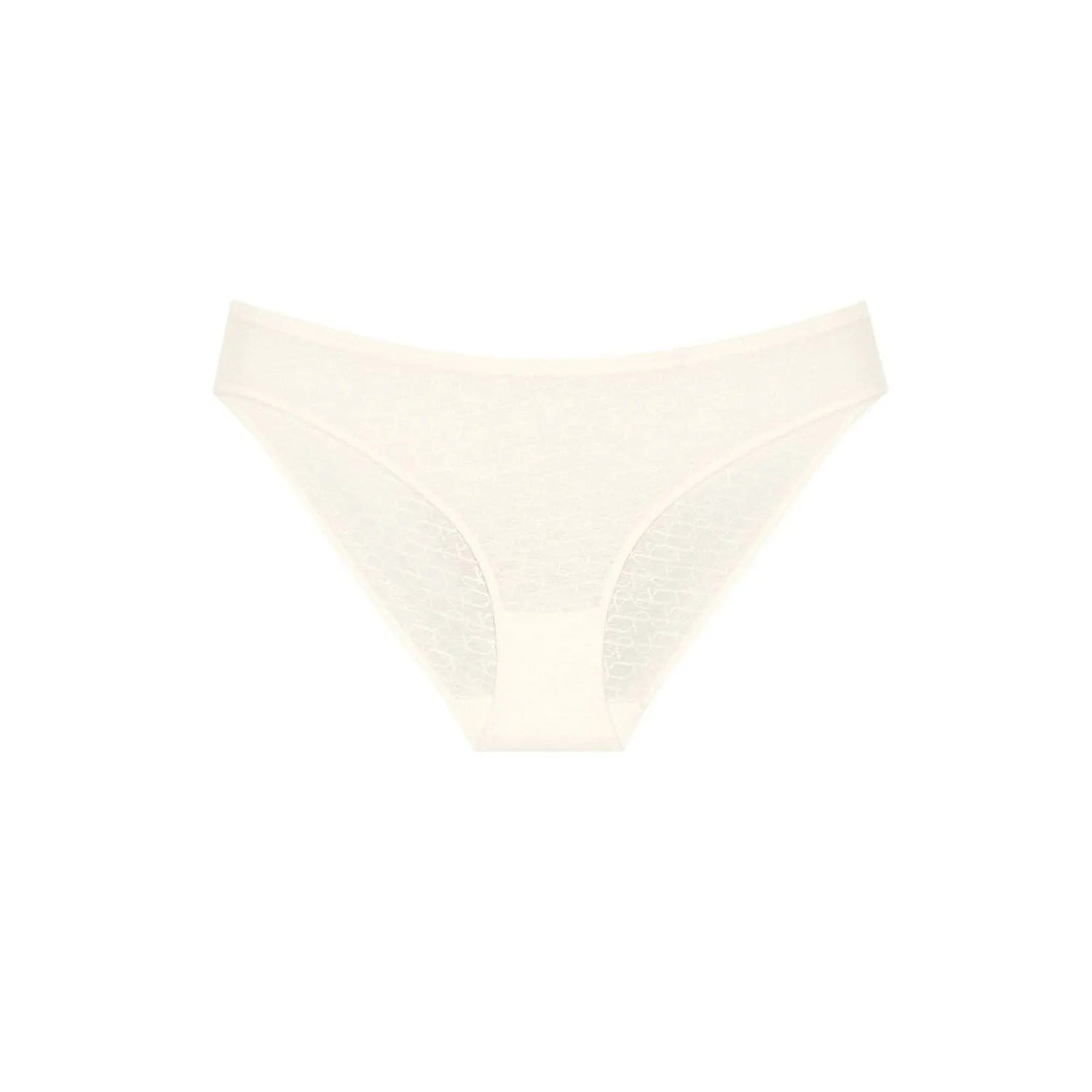 Culotte Triumph 229118 blanche, semi-transparente, motif délicat, taille plate, confort et élégance intemporelle.