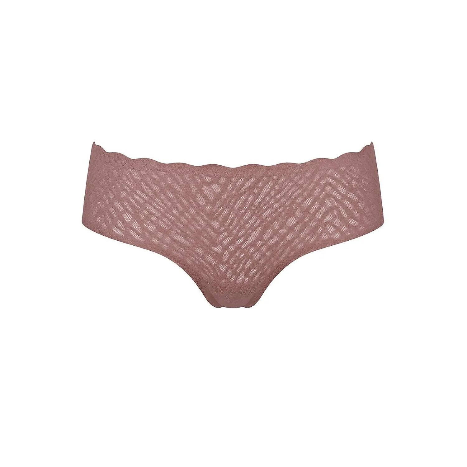 Culotte hipster Sloggi ZERO Feel Bliss, dentelle élastique 360°, couleur nude, sans couture, design moderne échancré.