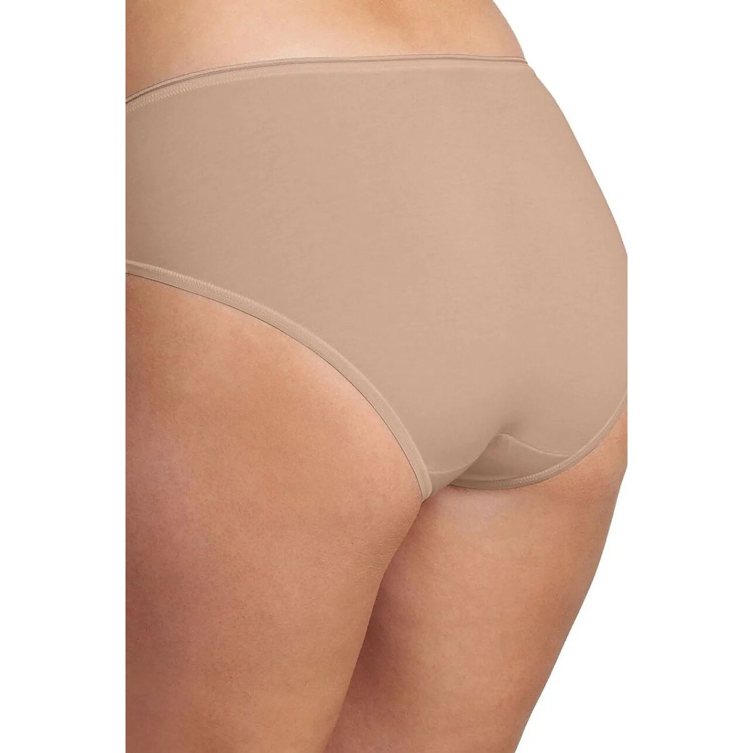 Culotte Sloggi Sensation Midi beige, coton respirant, coupe ergonomique pour confort quotidien, vue arrière.