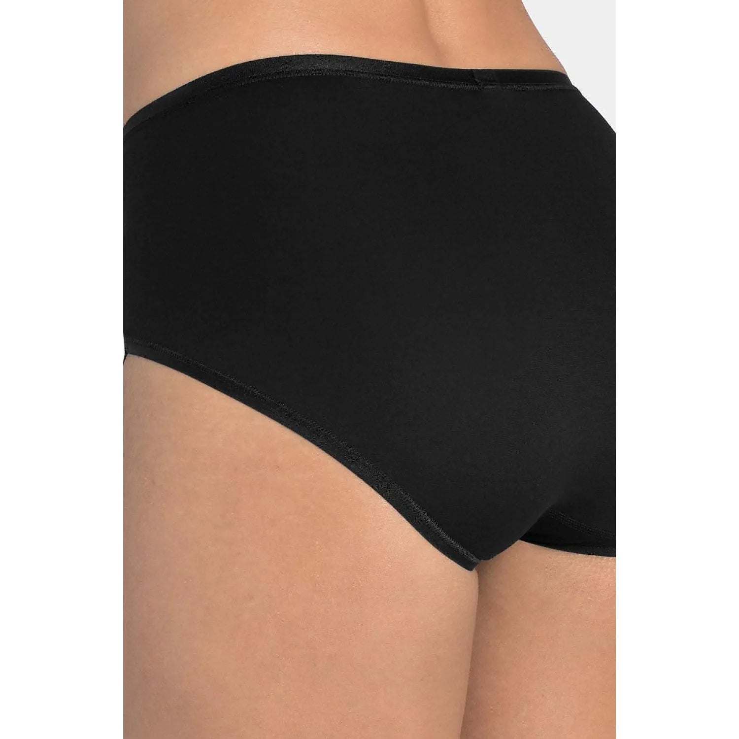 Culottes maxi noires en coton Supima avec dentelle élégante, offrant confort et style, Sloggi Romance.