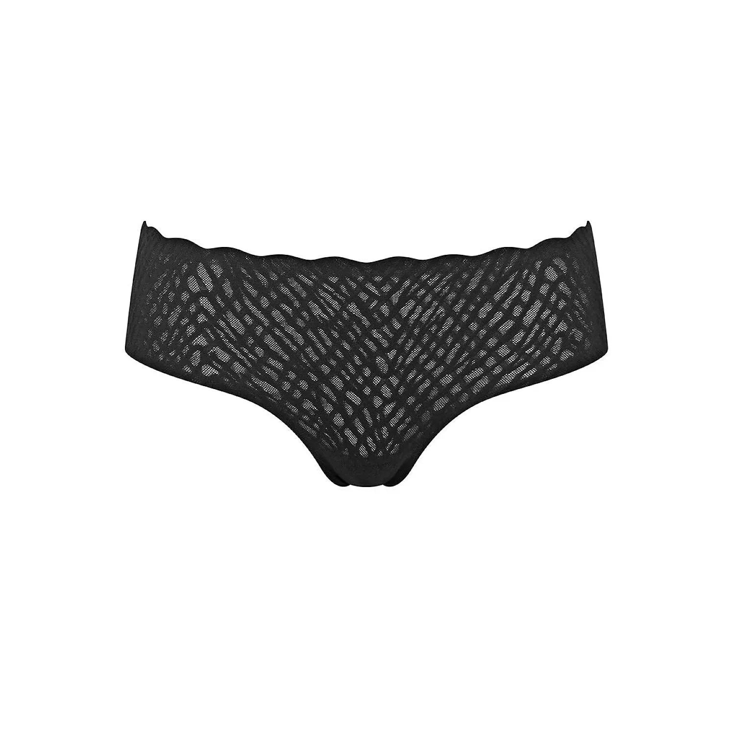Culotte hipster noire Sloggi ZERO Feel Bliss, dentelle élastique 360°, sans couture, élégance et confort optimal.