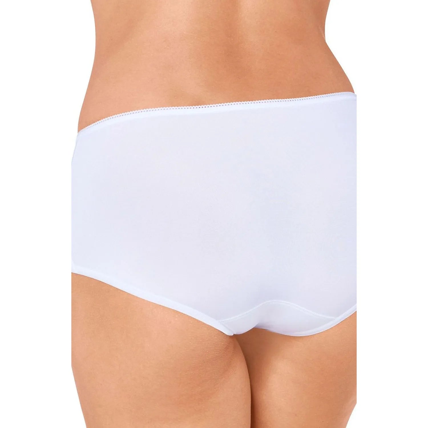 Culottes blanches en microfibre pour femmes, confort quotidien, ajustement parfait, pack de trois, vue arrière.
