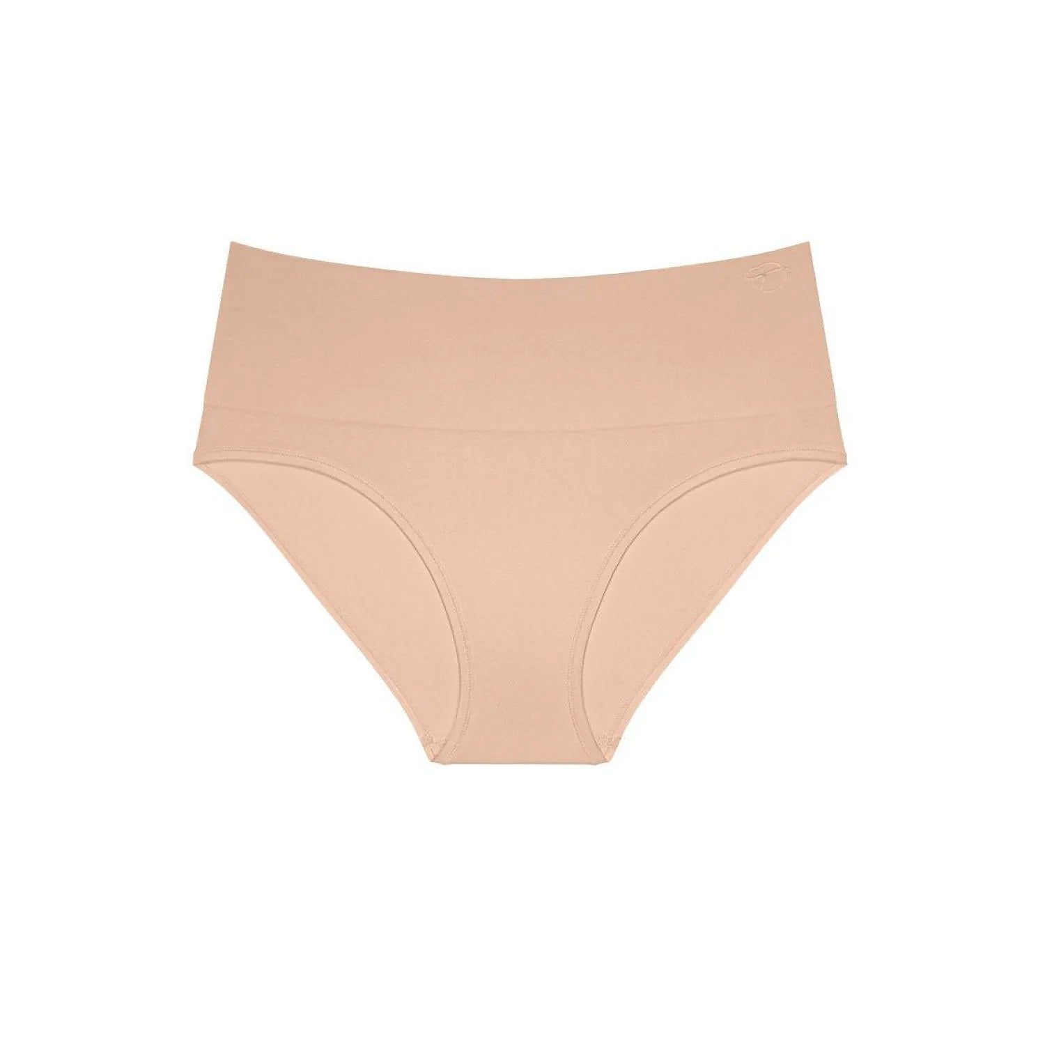 Culotte haute beige Triumph 230050, tissu doux, taille bandeau sculptante, coutures plates, logo en relief élégant.