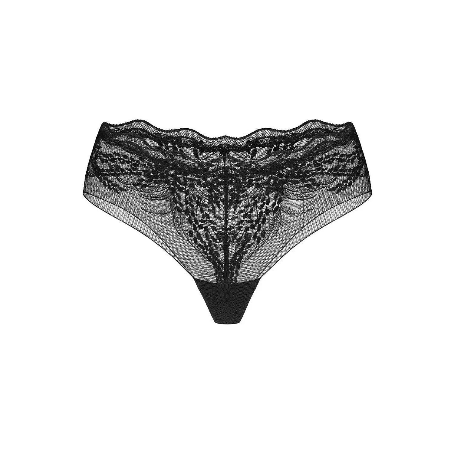 Culotte en dentelle noire élégante, modèle Perisia Obsessive 230080, design floral, confort quotidien pour femmes.
