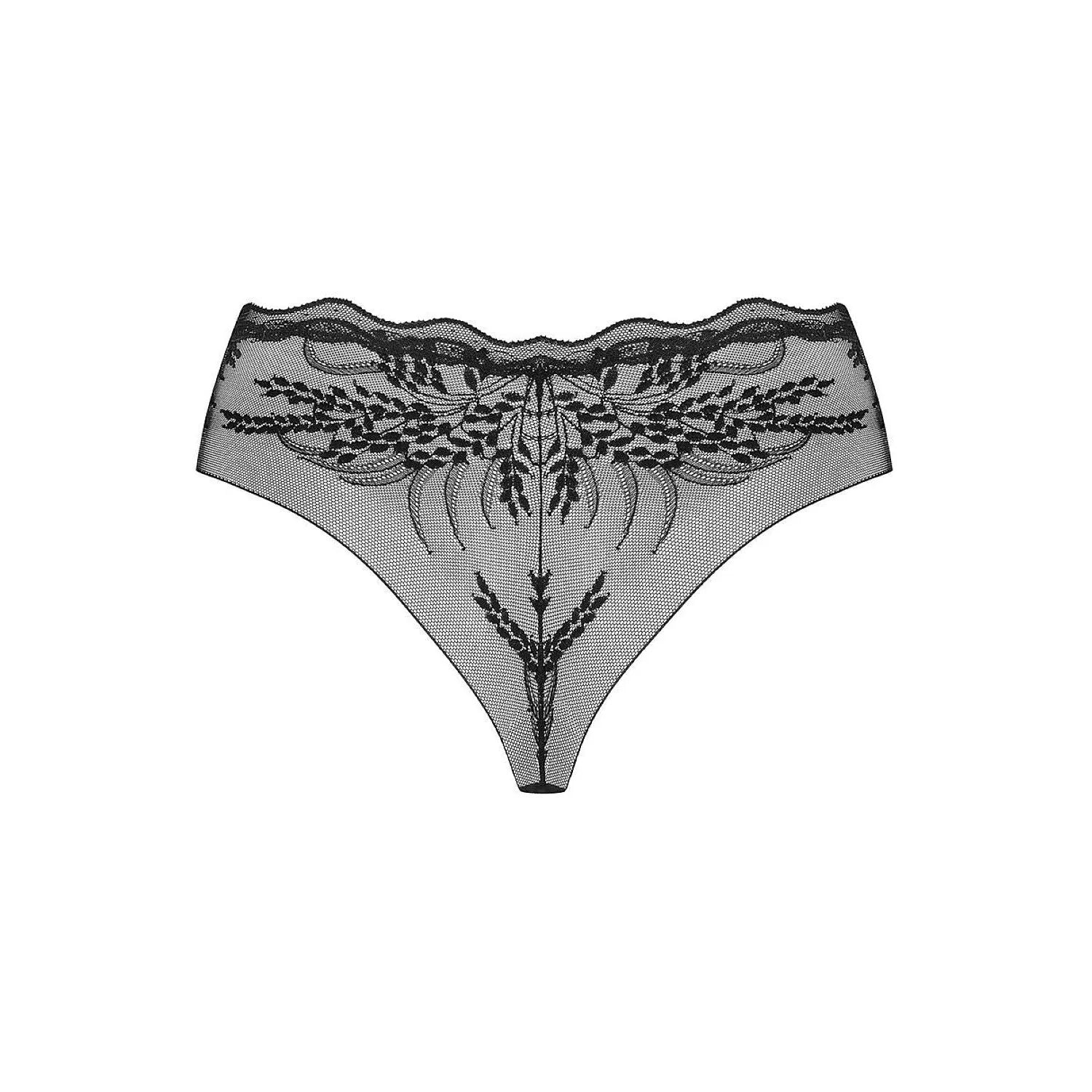 Culotte dentelle noire élégante Perisia Obsessive, motif floral délicat, confort quotidien, modèle 230080.