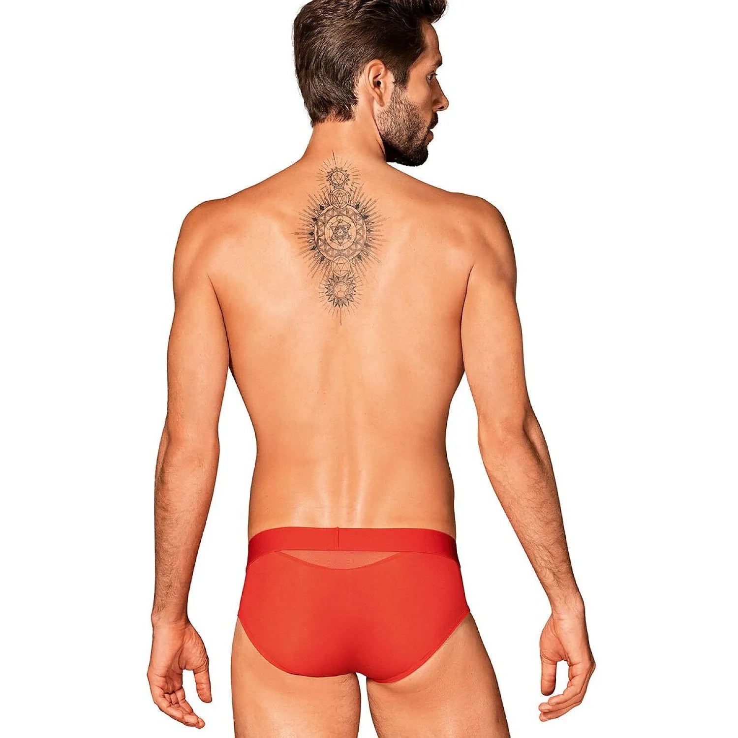 Boxer rouge homme Boldero, coupe classique moderne, tissu élastique, confort et style, vue de dos sur mannequin.