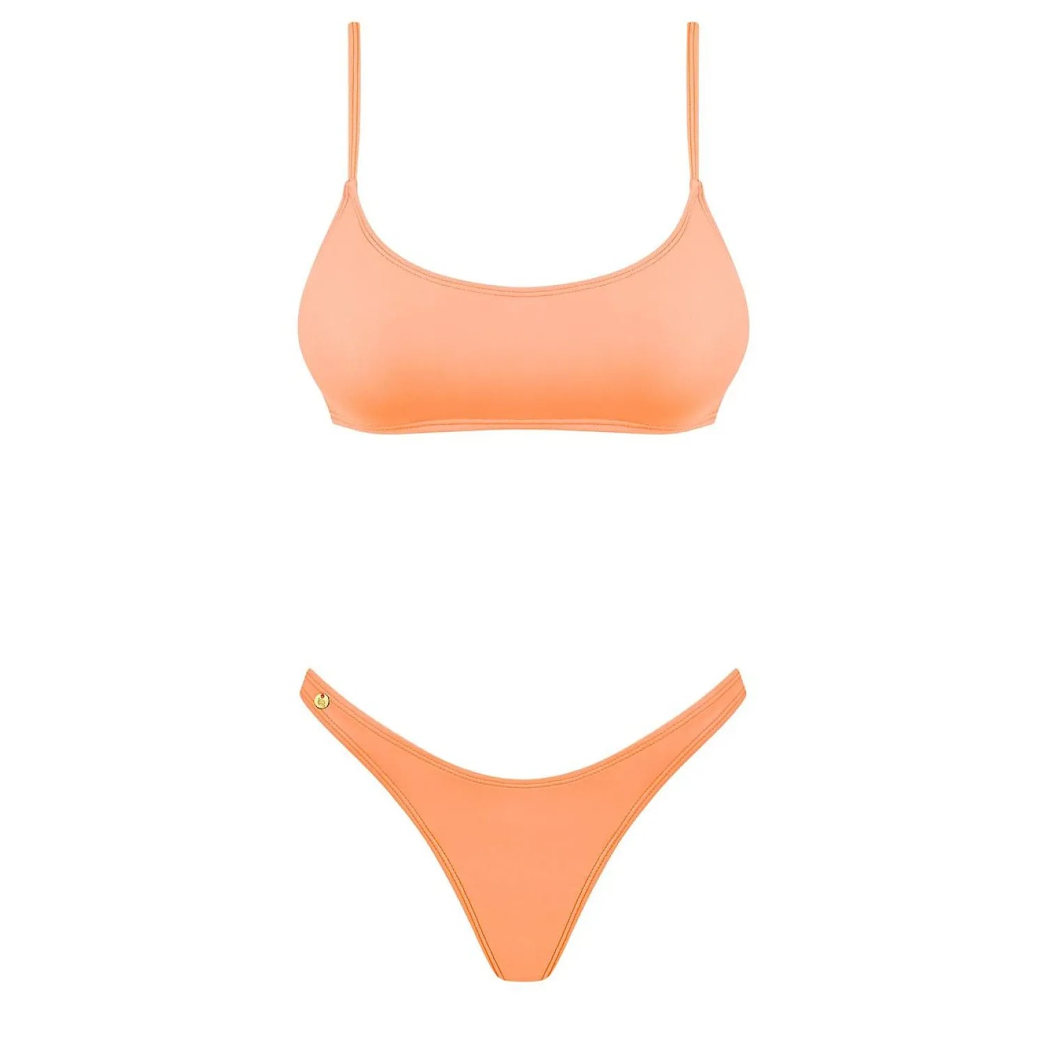 Bikini sportif néon Mexico Beach, haut échancré et strings, couleur vive, style énergisant, confort élasthanne polyamide.
