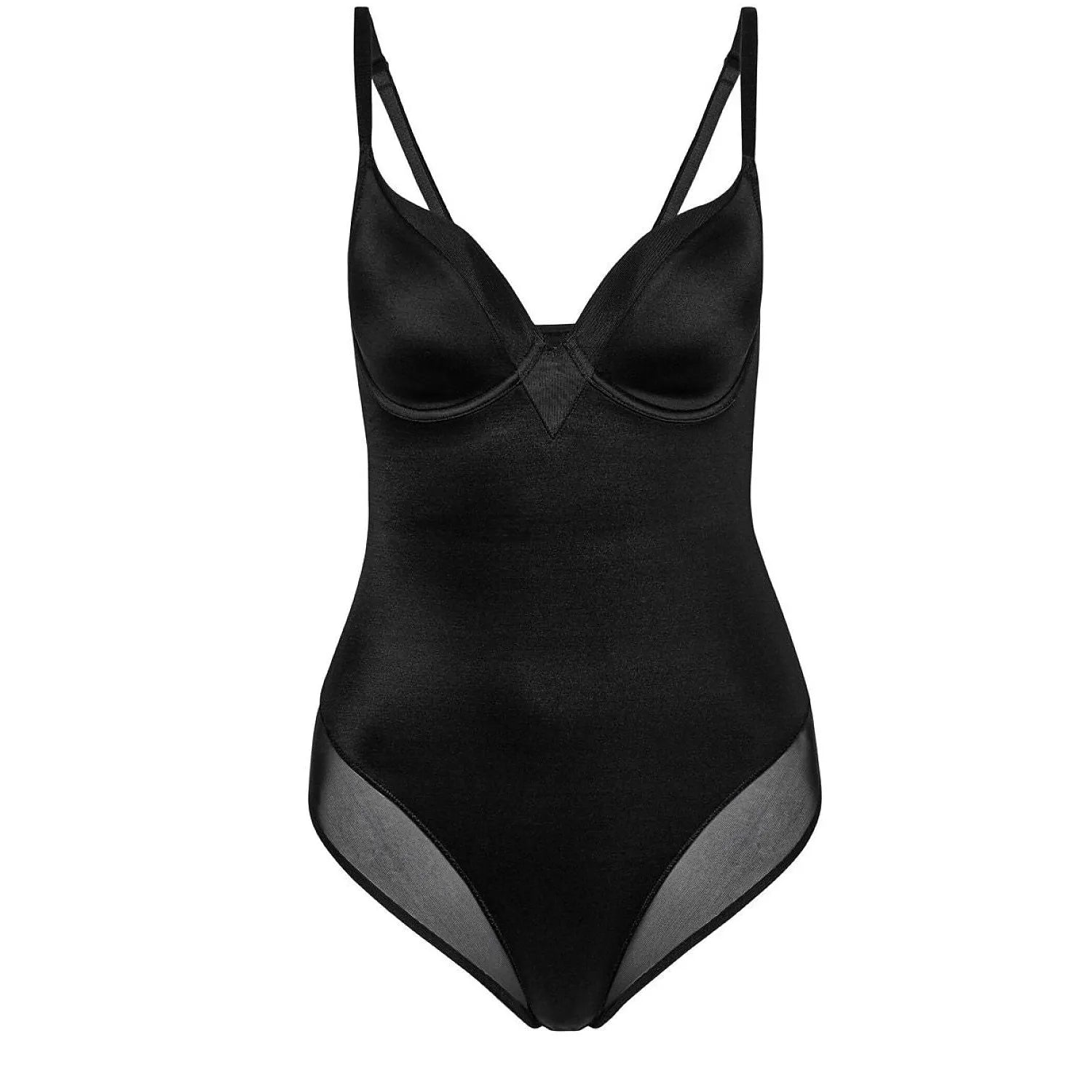 Body model 230333 Triumph noir, silhouette modelante, bretelles fines, design élégant, invisible sous vêtements.