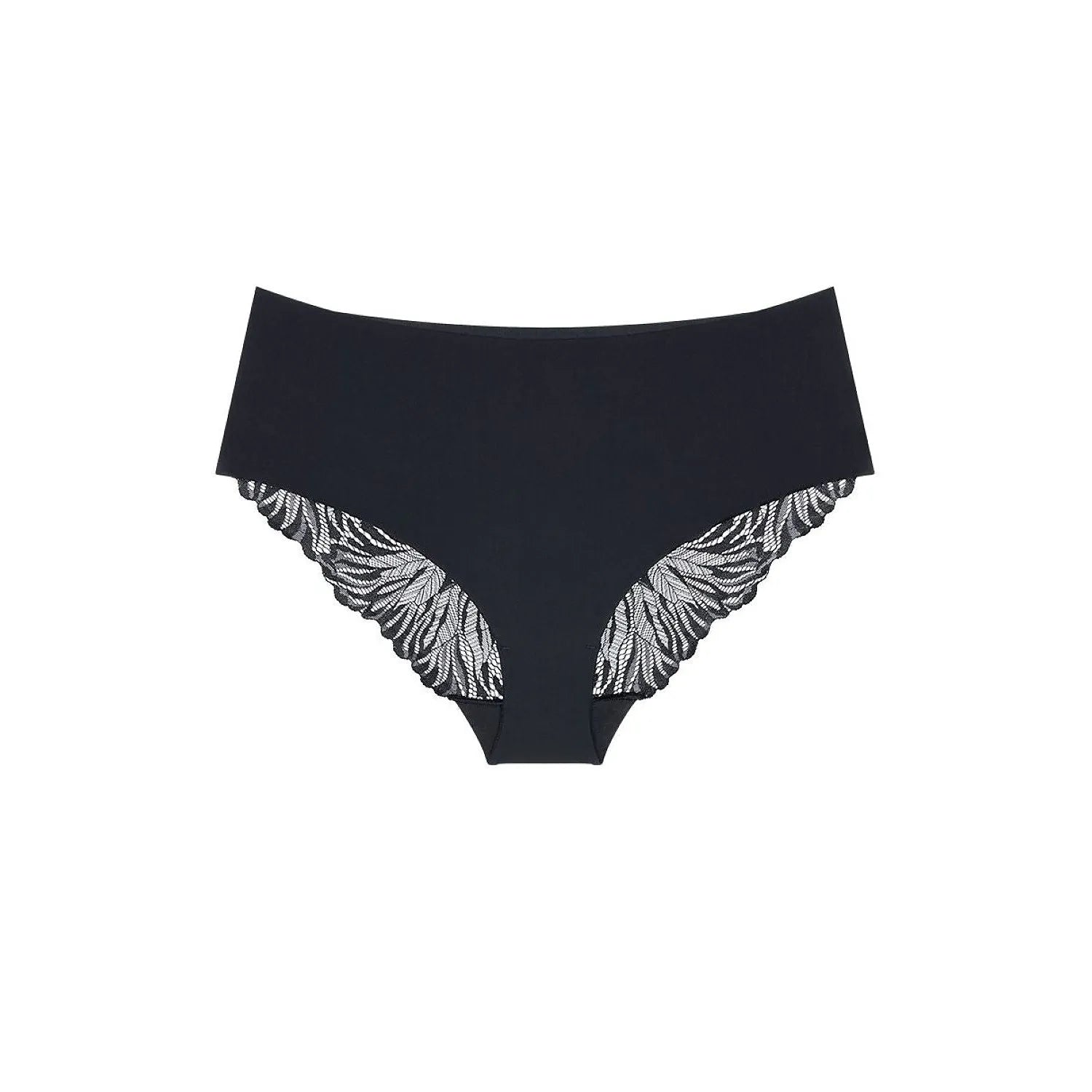 Culotte noire en microfibre écologique avec dentelle élégante, confort quotidien, style invisible pour femmes Triumph.