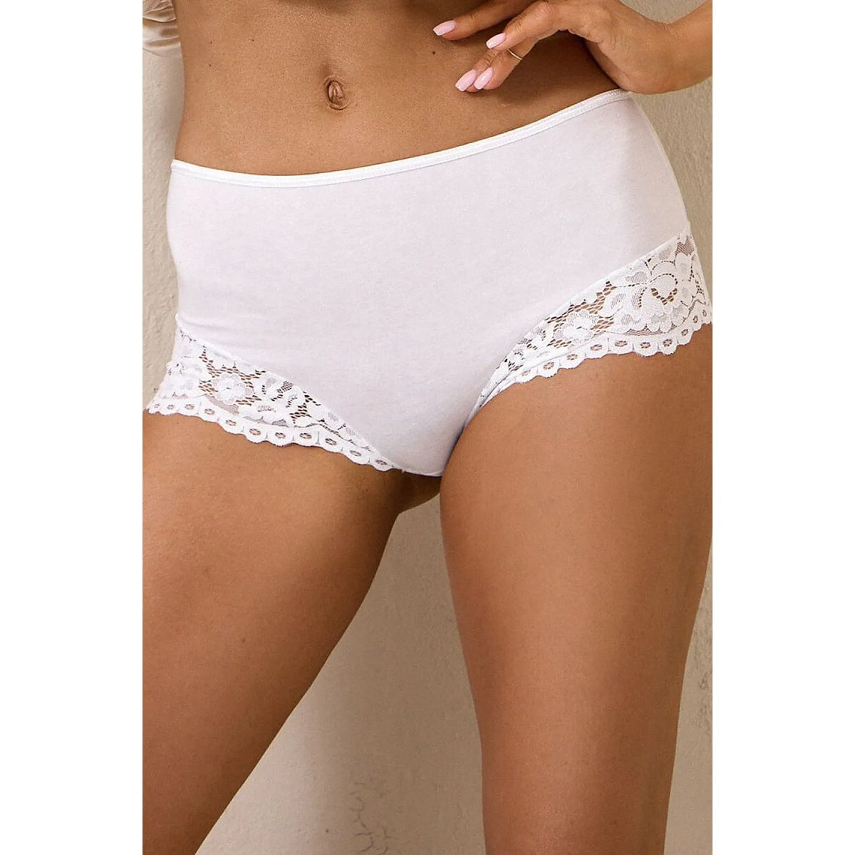 Culottes taille haute coton blanc dentelle femmes confort Pure Promise 33