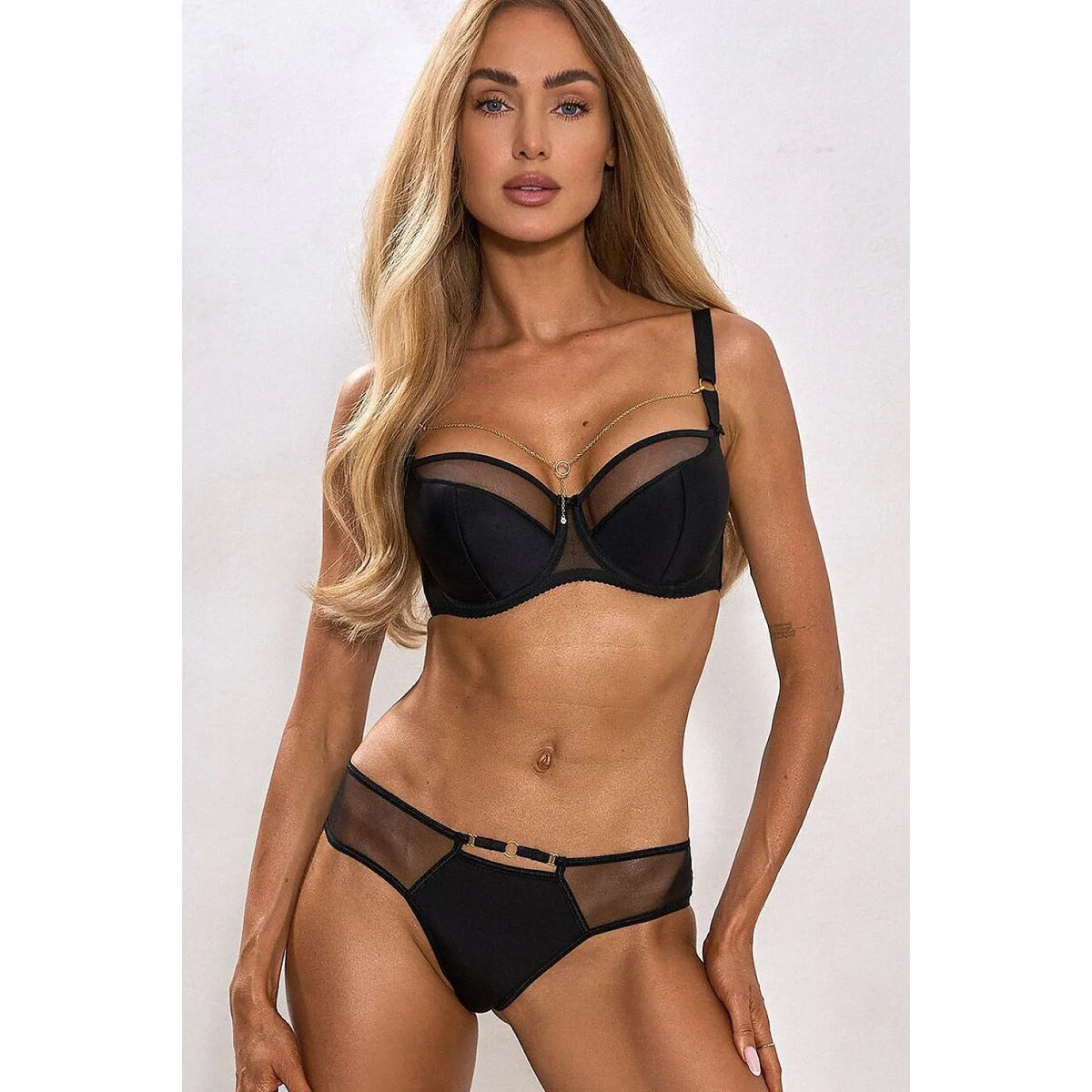 Culottes élégantes microfibre inserts dorés confort femmes Gold Rush Róża