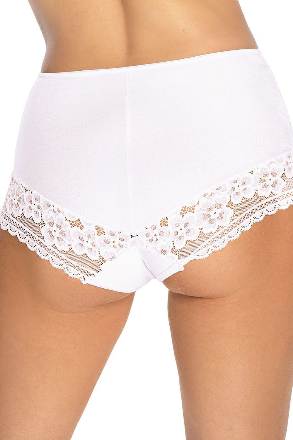Culotte blanche Róża modèle 231205 avec dentelle élégante, ajustement confortable, taille haute, style féminin subtil.