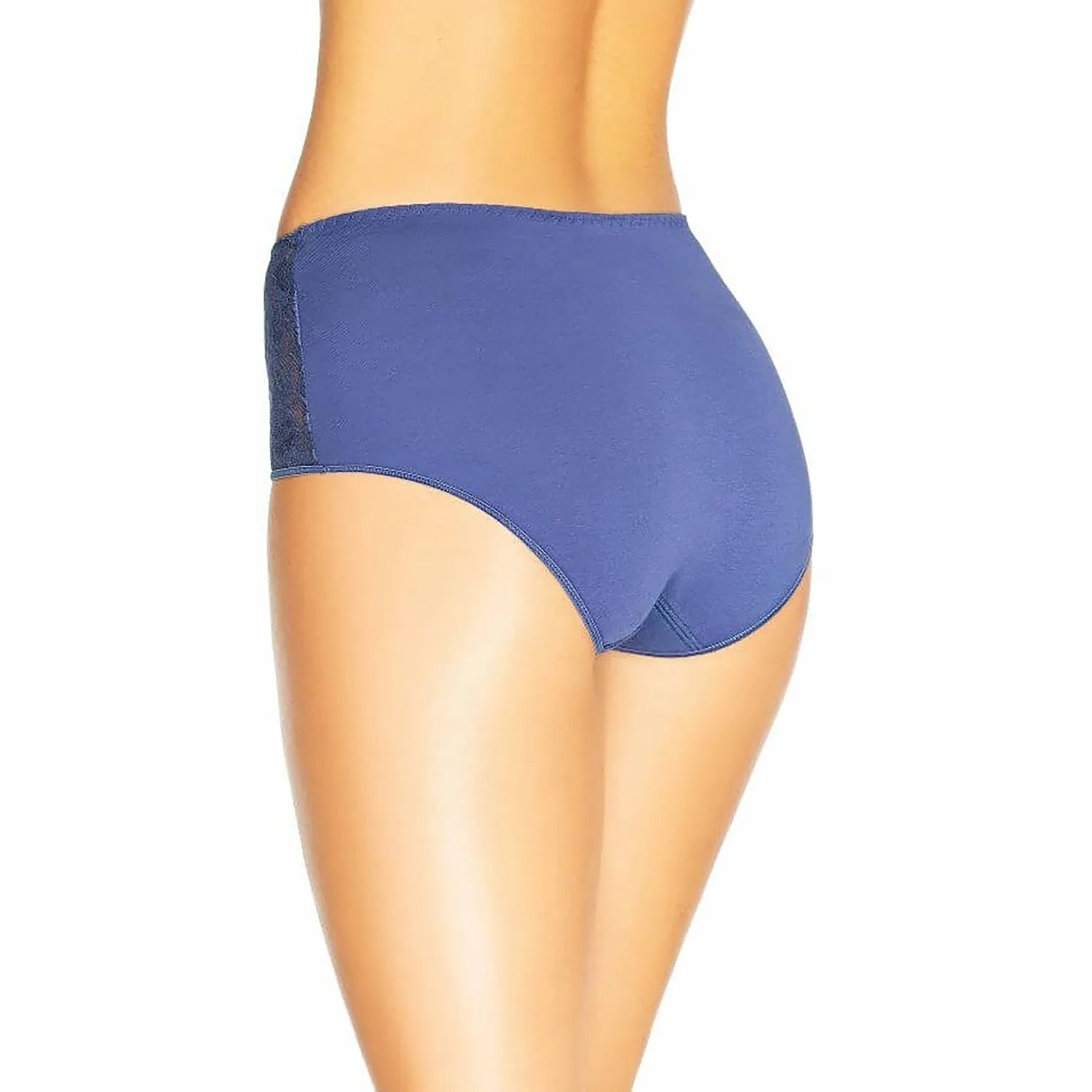 Culotte bleue Teyli modèle 182866, taille haute, coton élasthanne, vue arrière, confort et élégance.