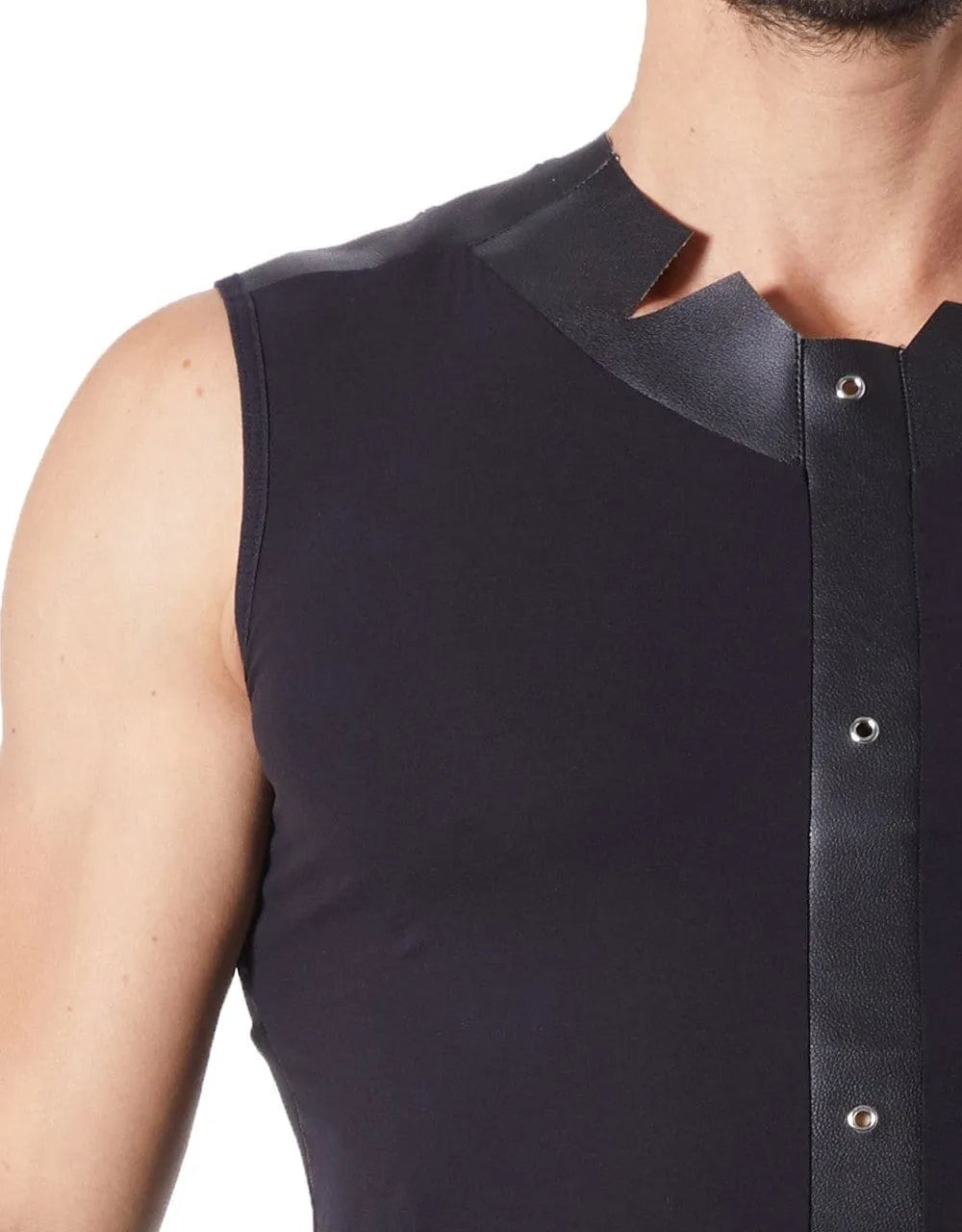 Débardeur Noir Effet Satiné Pour Homme