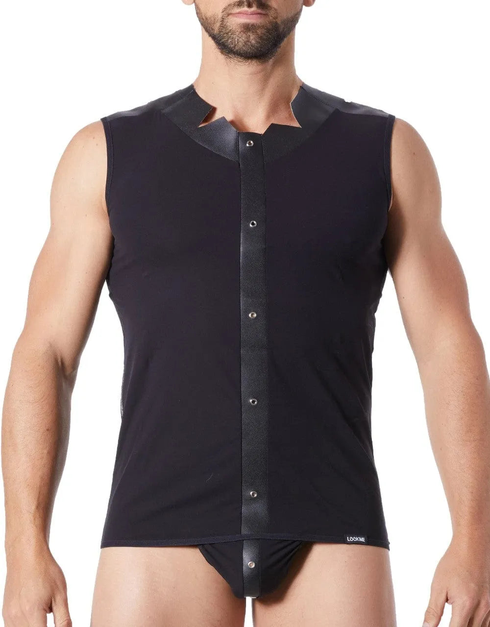 Débardeur Noir Effet Satiné Pour Homme