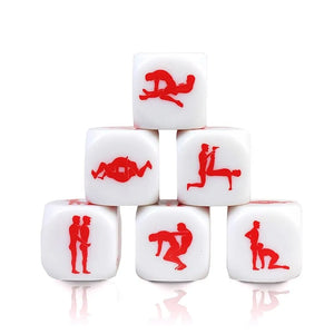 Dé jeu érotique couple hommes compact 25mm ludique spontané excitant sexualité positions variées six faces suggestions surprises complicité sextoys