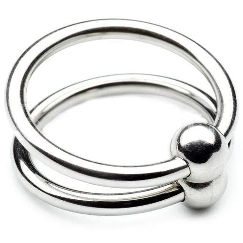 Double Cockring En Acier Pour Orgasme Amélioré