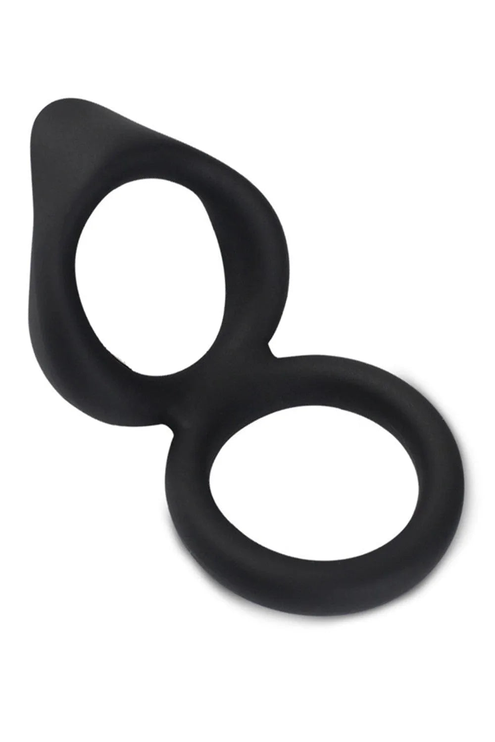 Double Cockring En Silicone Noir Multi Position