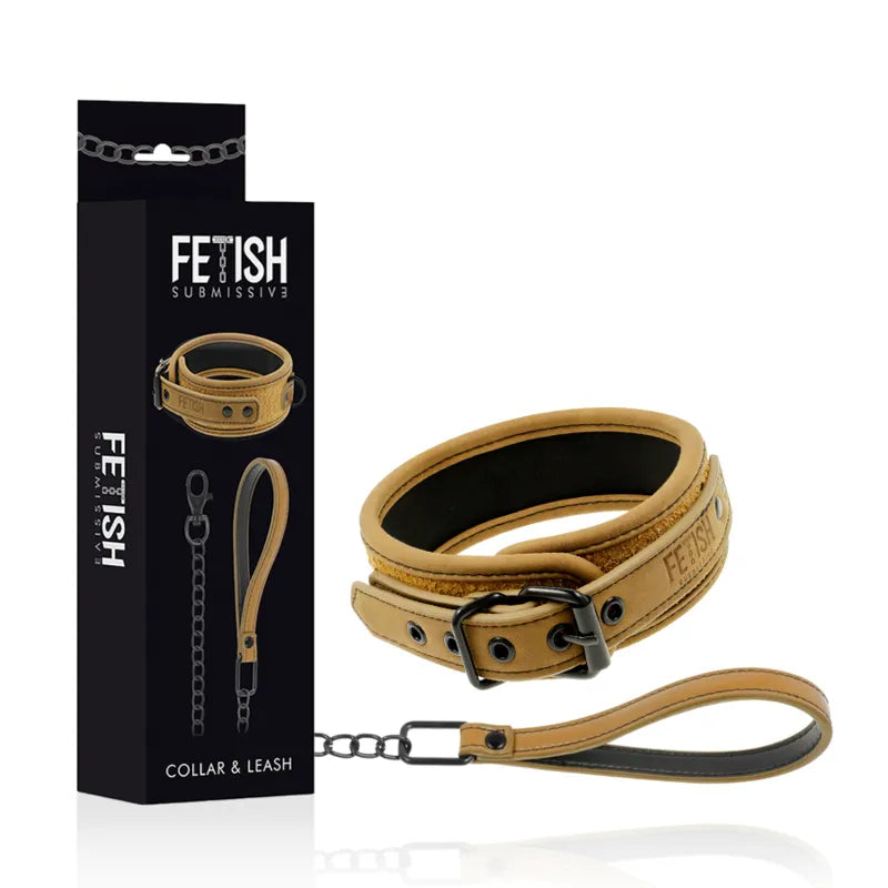 Ensemble Collier Et Menottes Bdsm Cuir Vegan