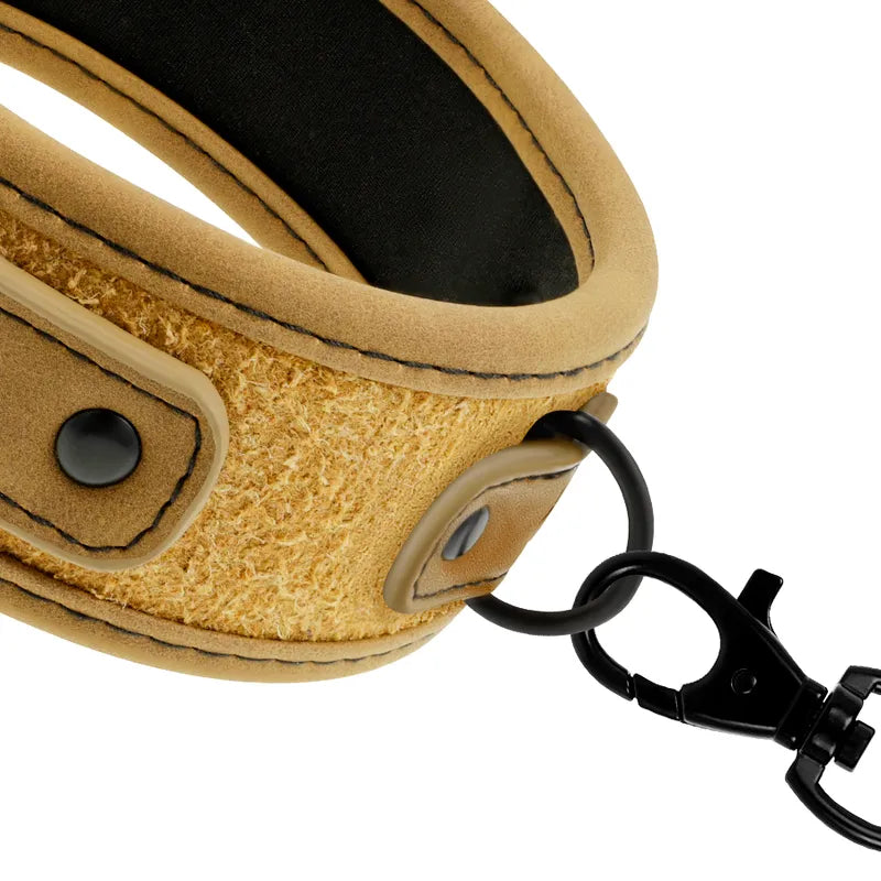 Ensemble Collier Et Menottes Bdsm Cuir Vegan