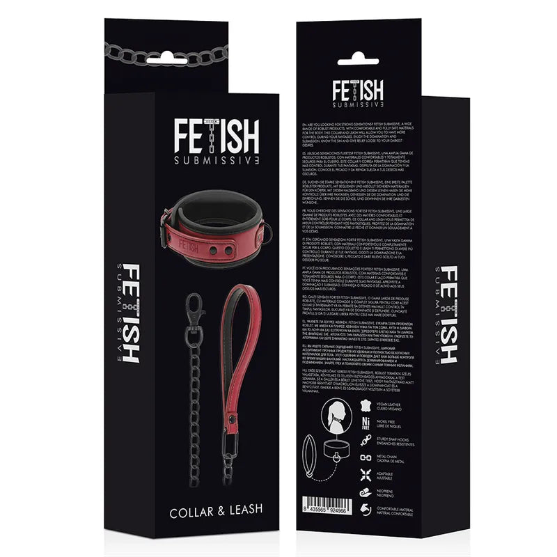 Ensemble Collier Et Menottes Cuir Vegan Bdsm
