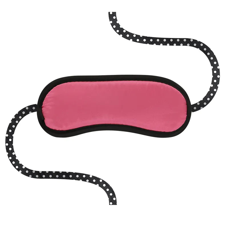 Masque rose et noir avec rubans à pois, accessoire de l'Ensemble De Jeux Érotiques Pour Couples, pour explorer de nouvelle...