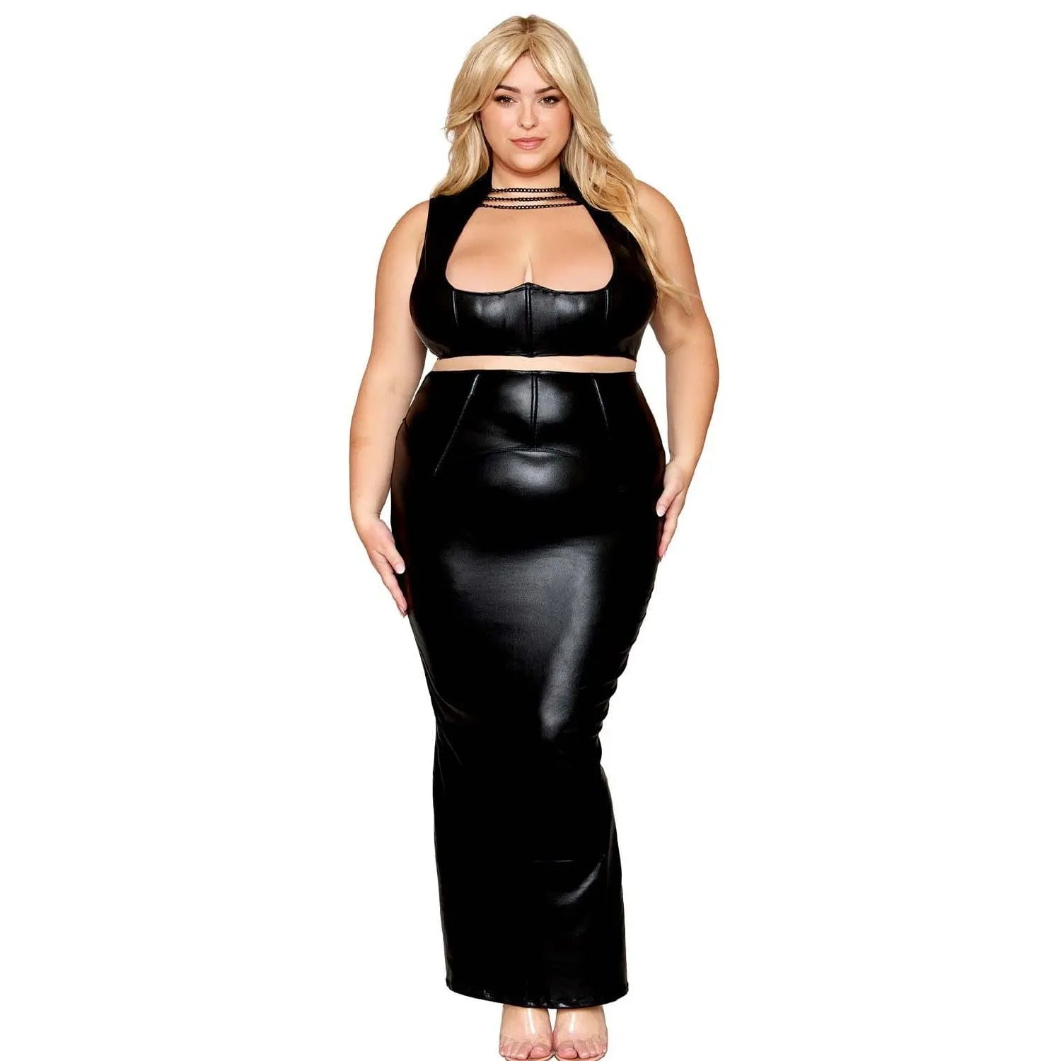 Ensemble De Lingerie Provocateur Grande Taille En Simili Cuir