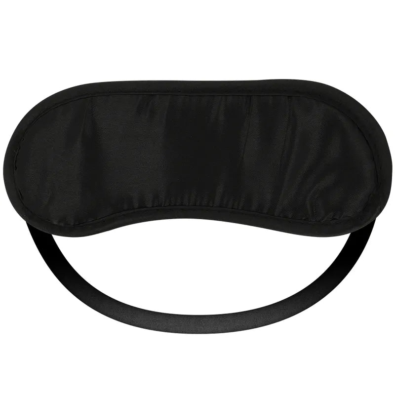 Masque noir en satin de l'Ensemble Jeux Couple Ohmama, idéal pour débutants et experts en quête de nouvelles sensations.