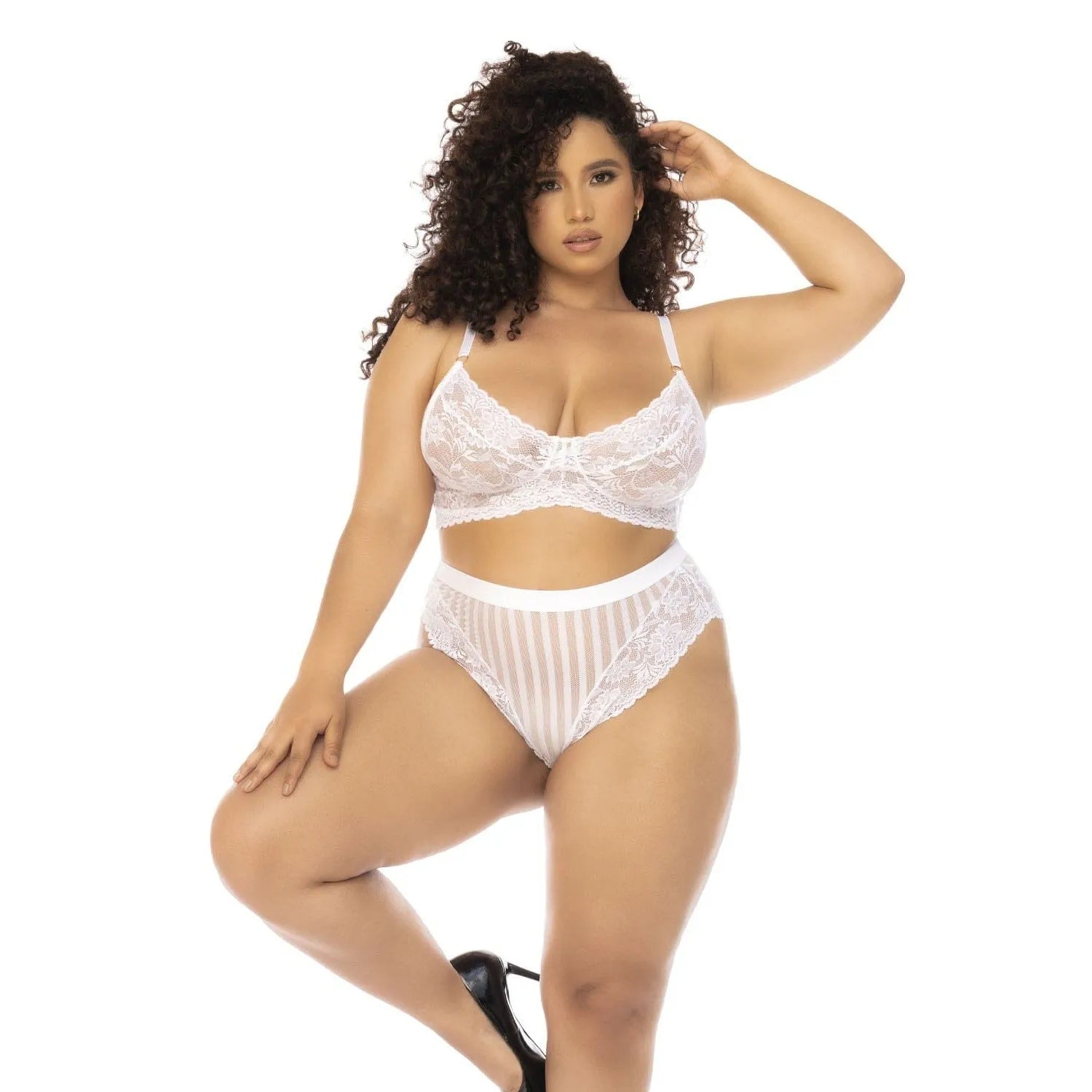 Ensemble Lingerie Grande Taille Dentelle Blanche Mapalé