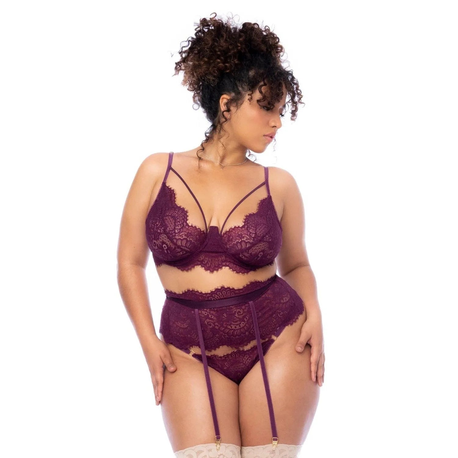 Ensemble Lingerie Grande Taille Dentelle À Cils
