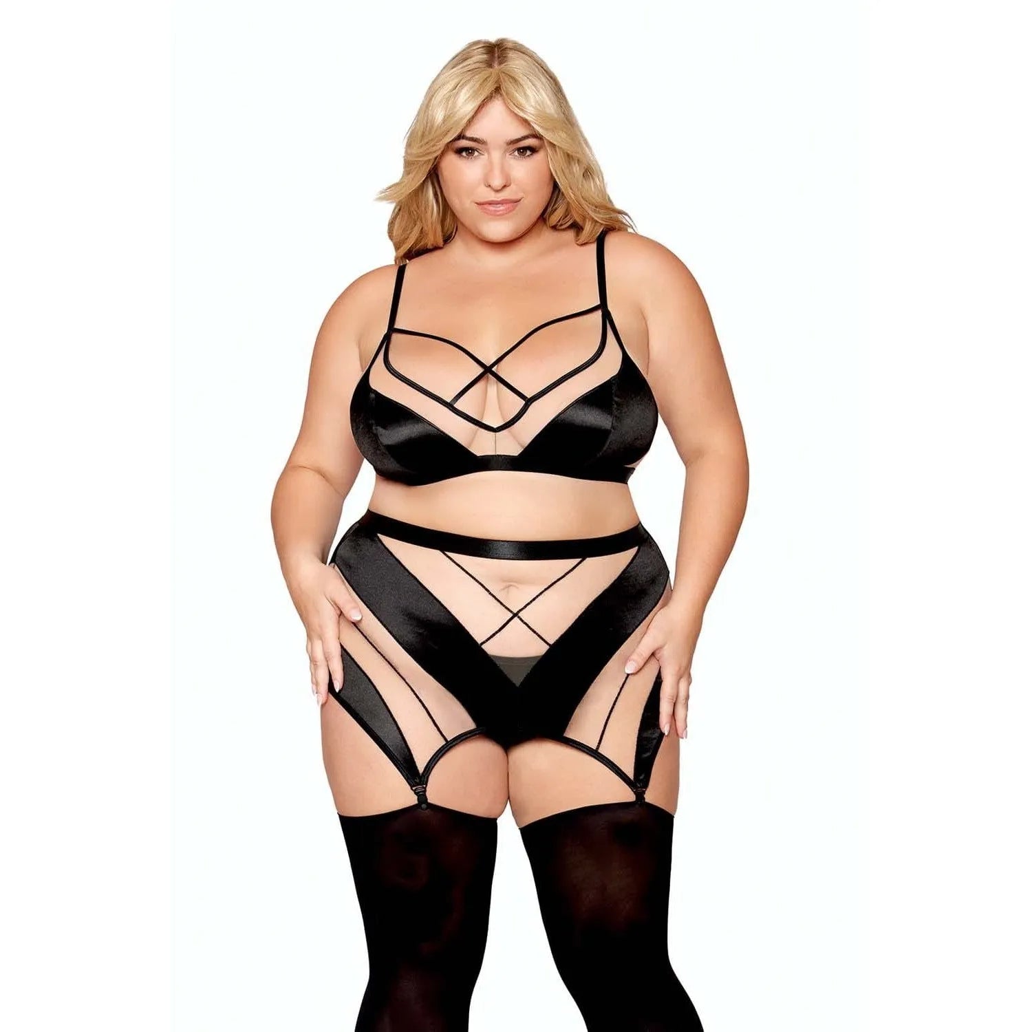 Ensemble Lingerie Grande Taille Dominatrice Sexy Moderne